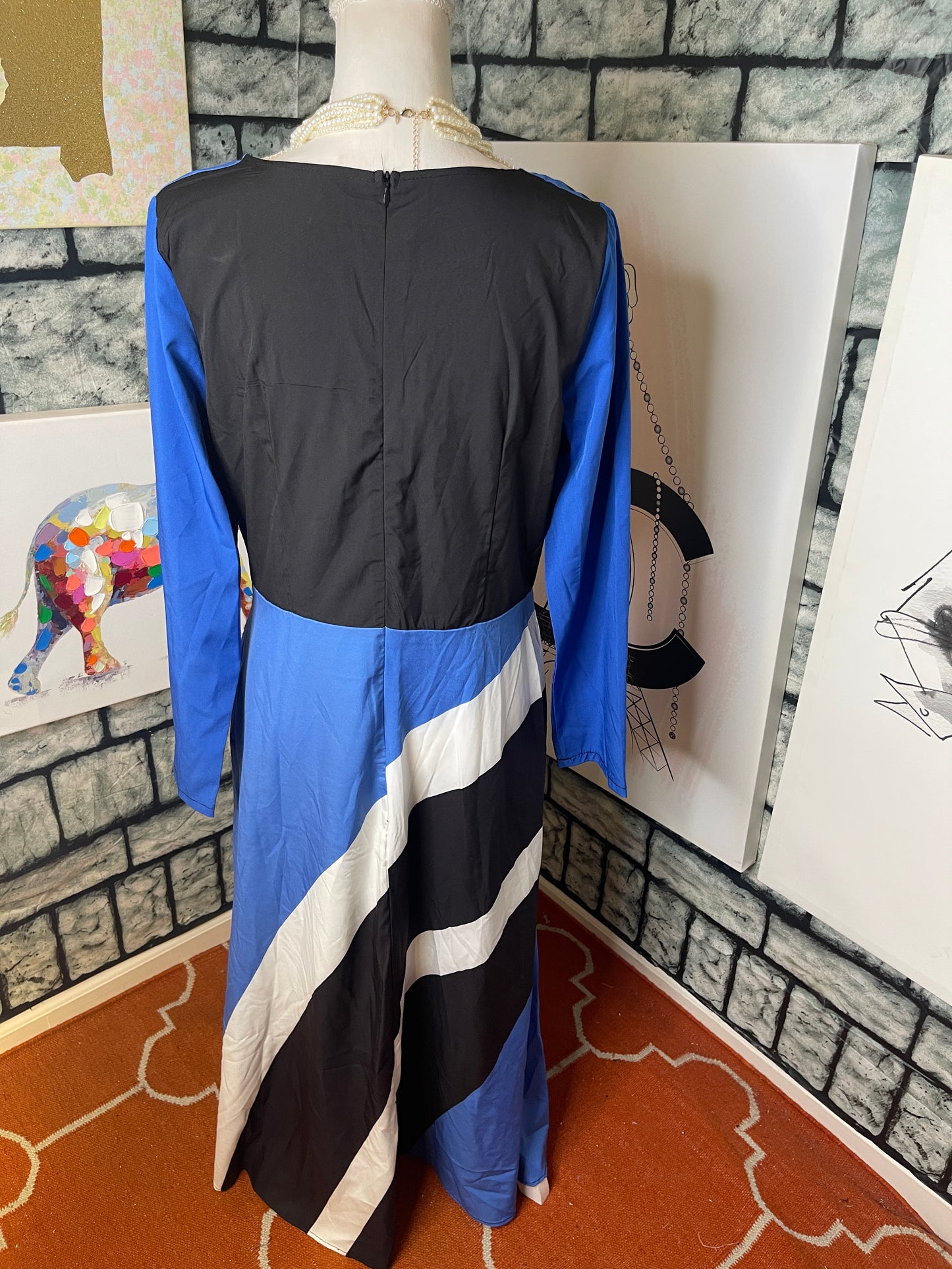 Black Blue Dress Women sz Large