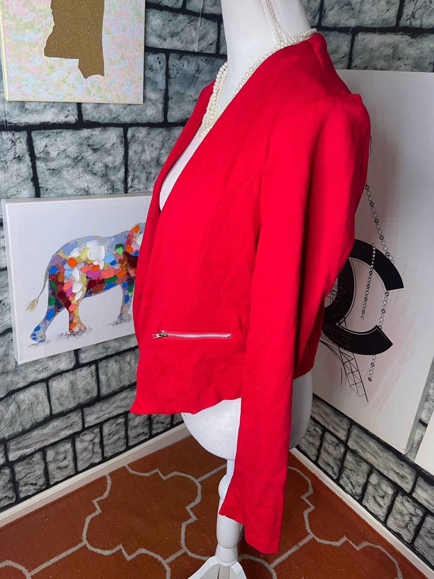 Charlotte Russe Red Cover Blouse Women sz XL