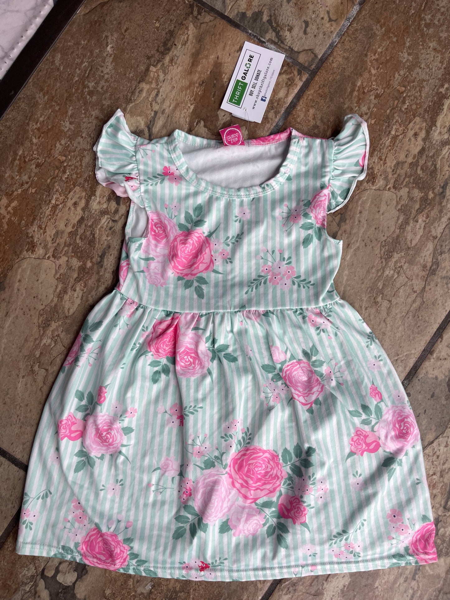 Isla Grace Green Pink Dress Girls sz 3-4T