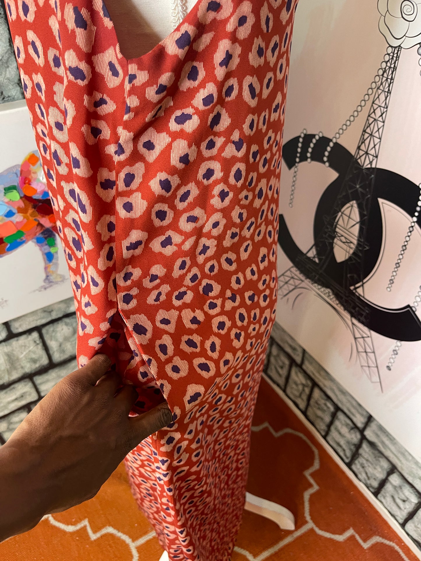 Listicle Orange Purple Dress Women sz Medium