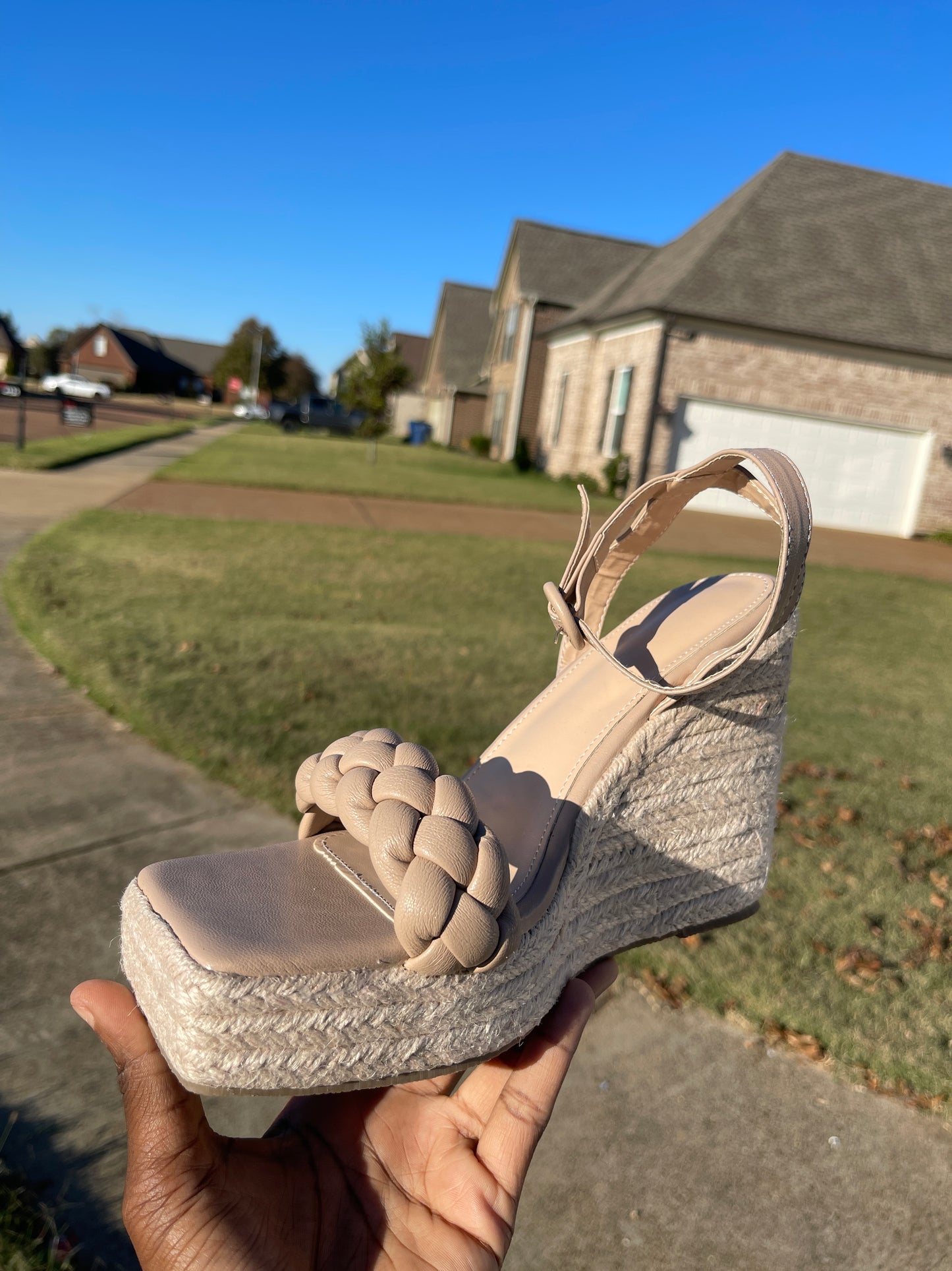 NEW Nude square toe wedges women sz 10