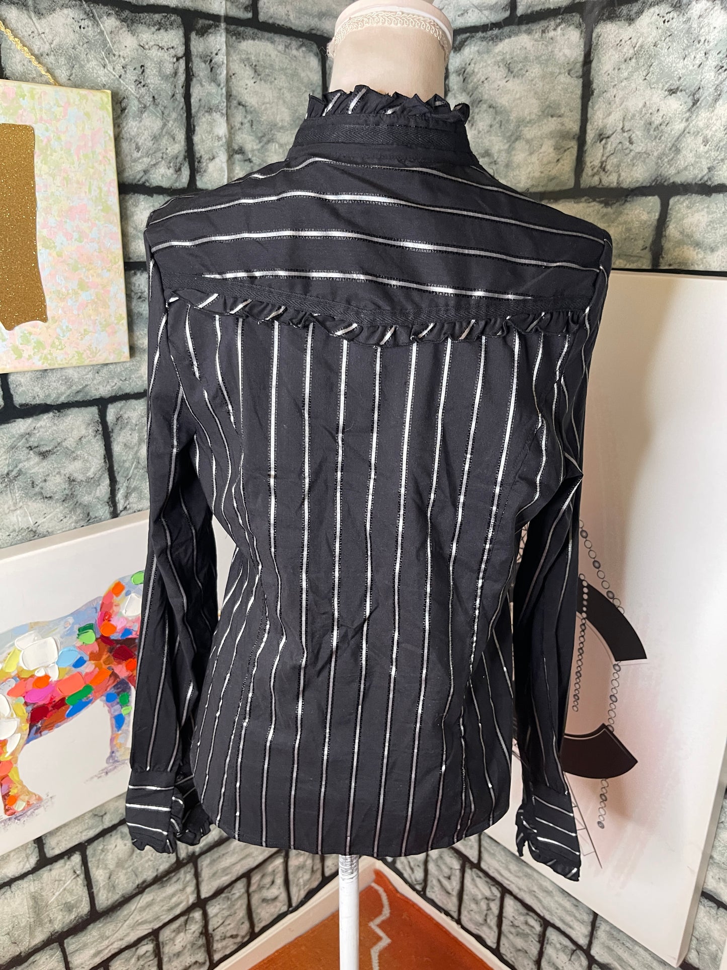 Cotton Express Black Grave Blouse Women sz XL (would say this best fit a Medium)