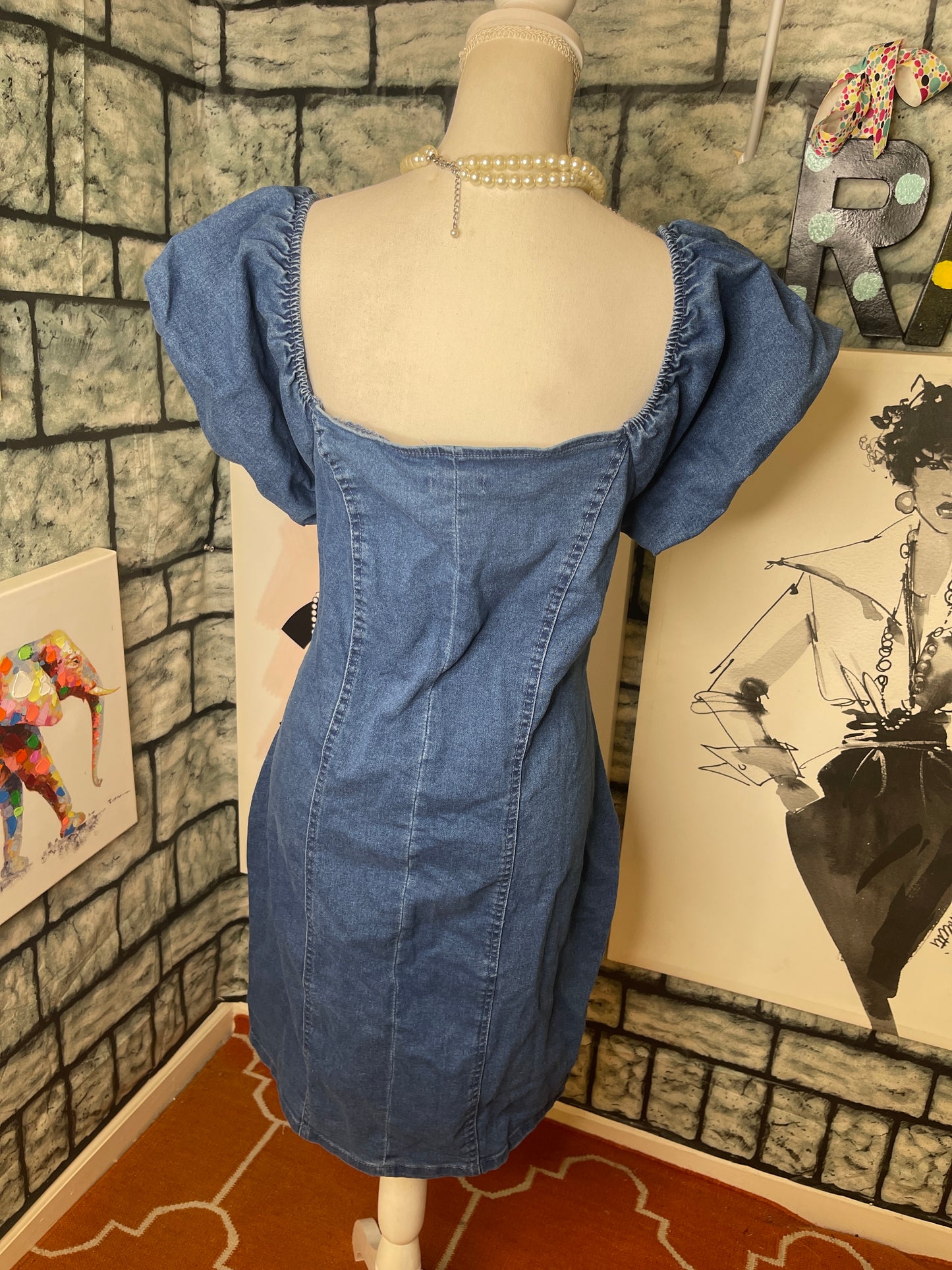 New Look Denim Blue Dress Women sz 1XL