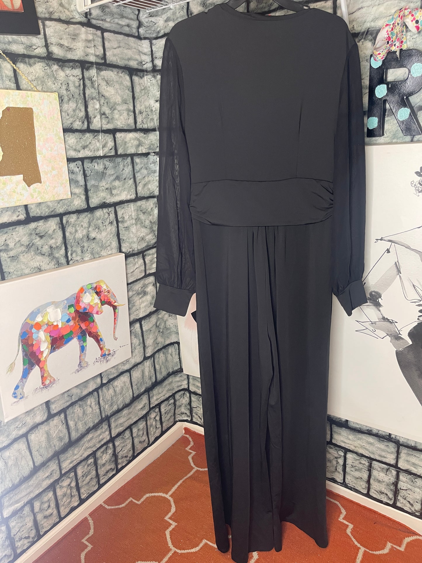 NEW Red Dot Boutique Black Jumpsuit Women sz 2XL