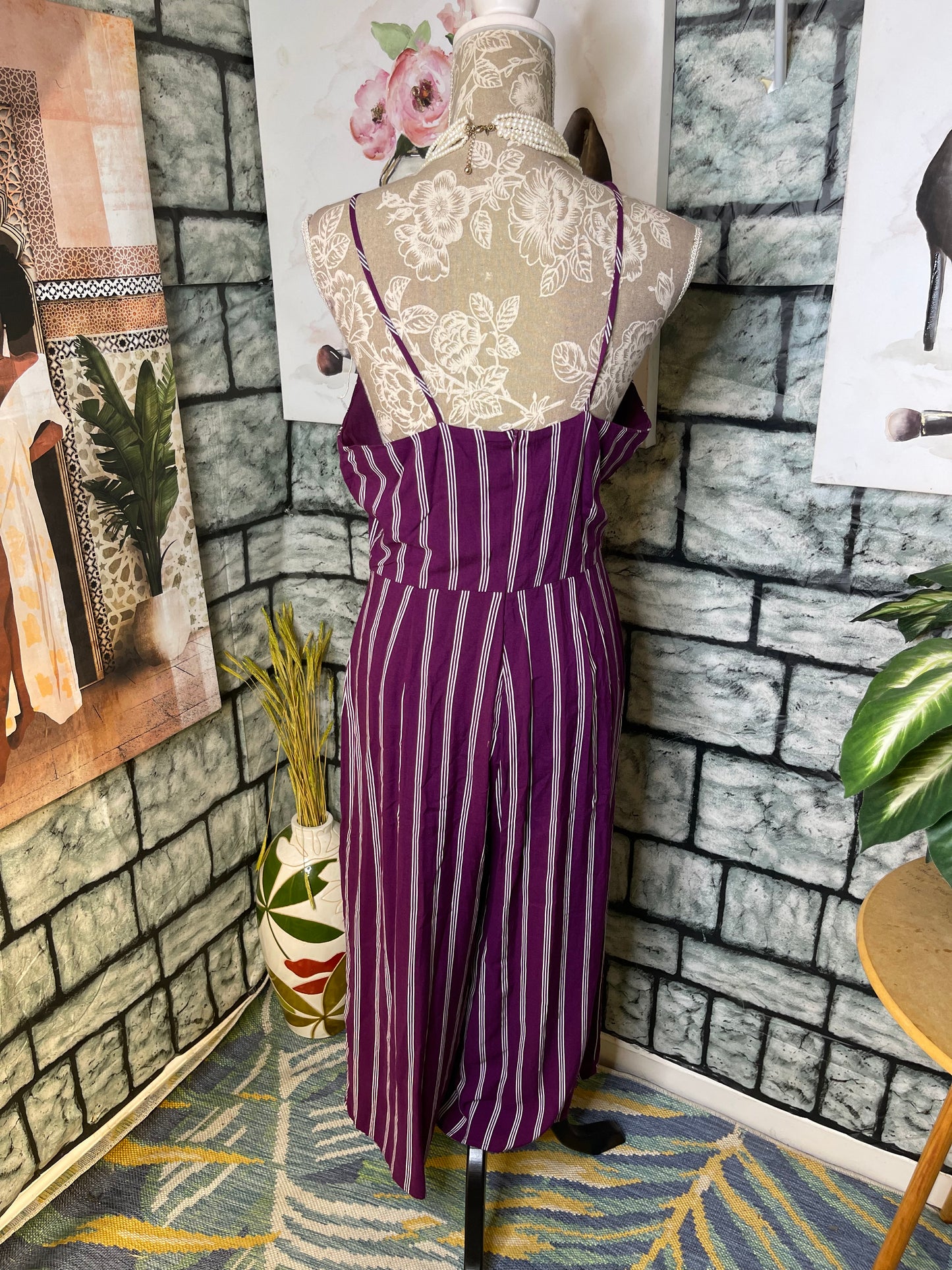 GB Purple White Jumpsuit Women sz Large