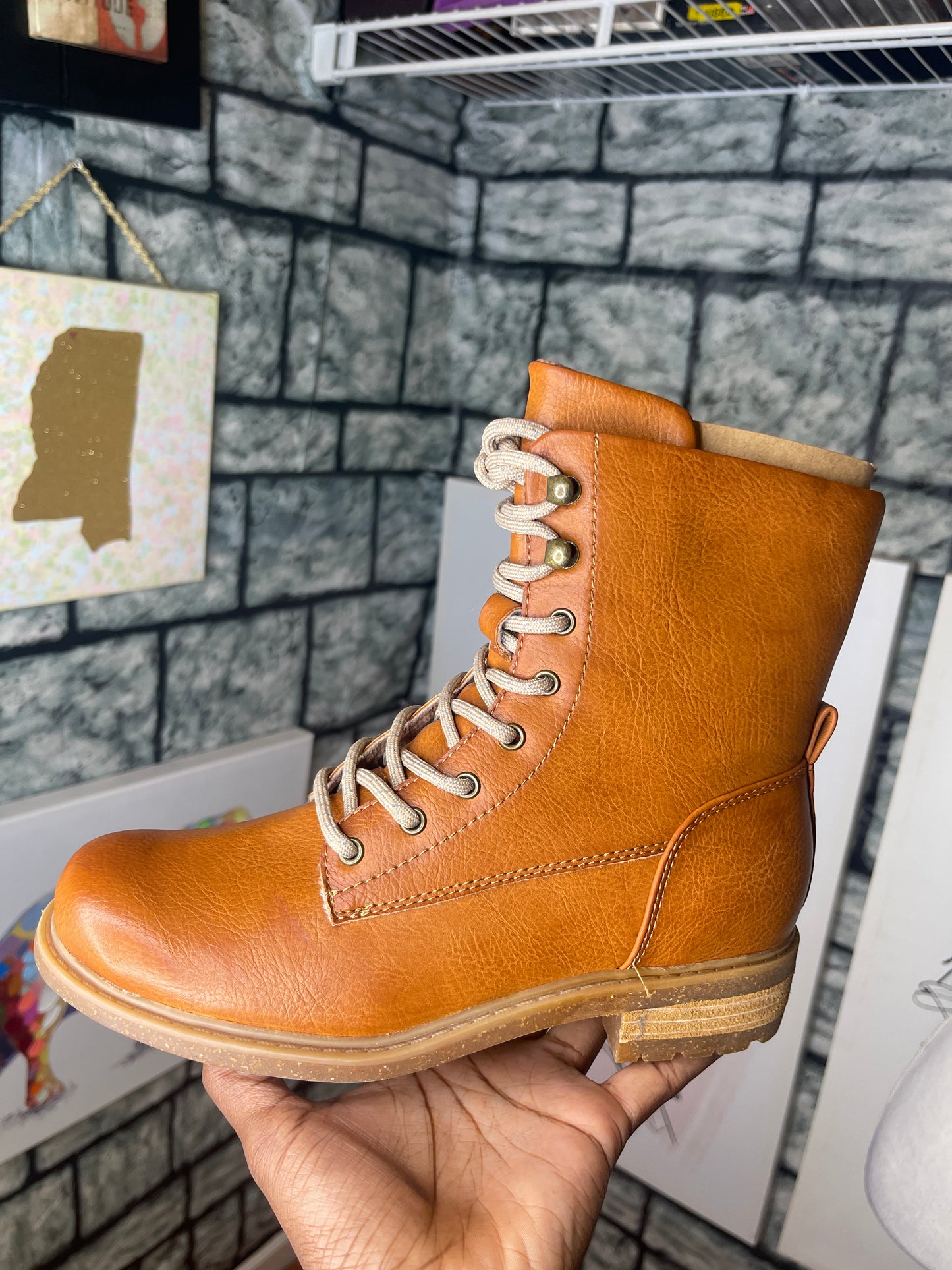 NEW BOC orange boots women sz 8