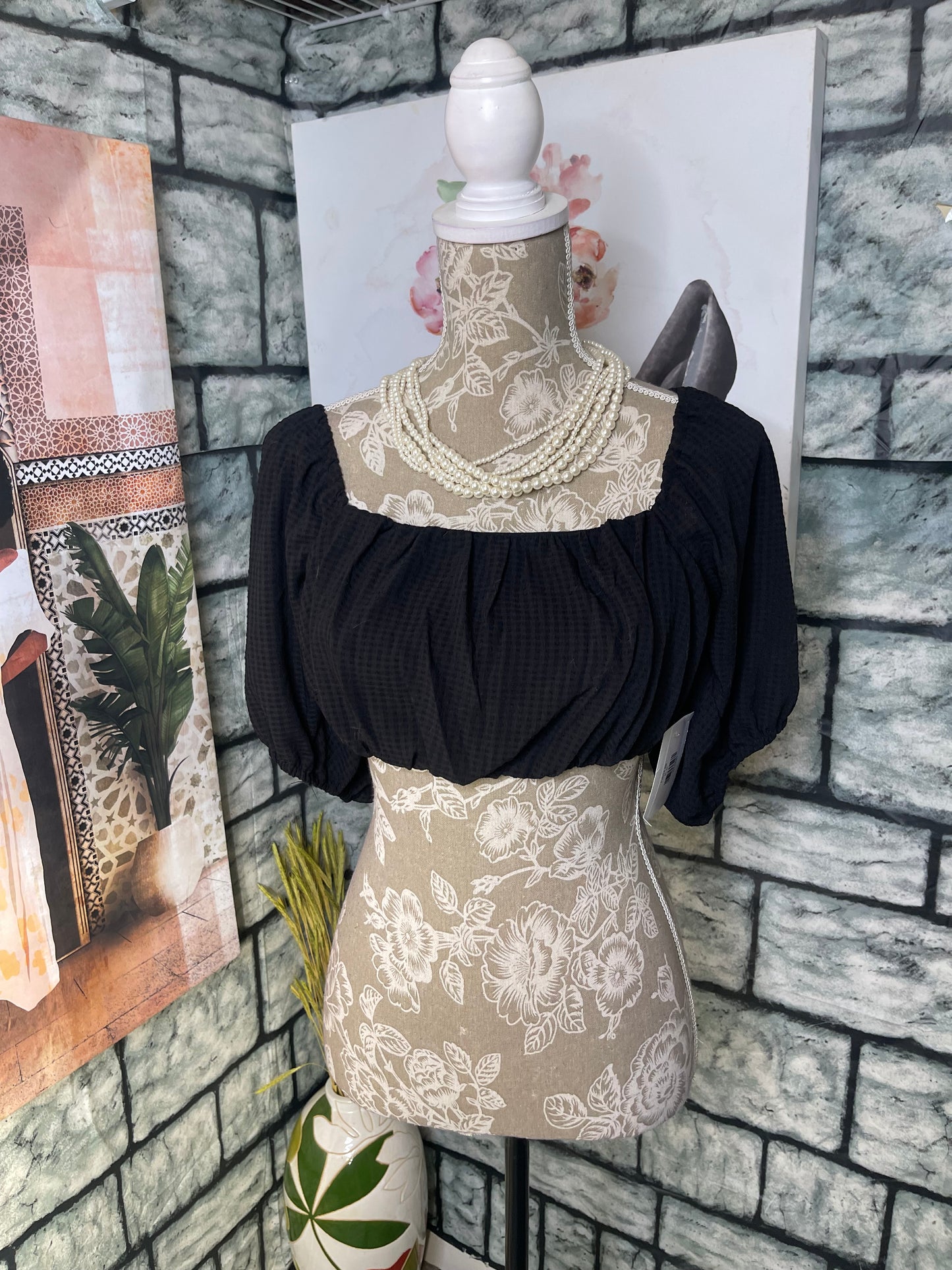 Pretty Garbage Black Blouse Women sz Small