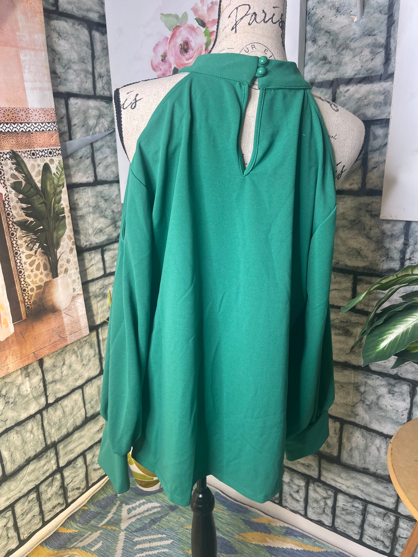 NEW Ashley Stewart Green Blouse Women sz 18/20