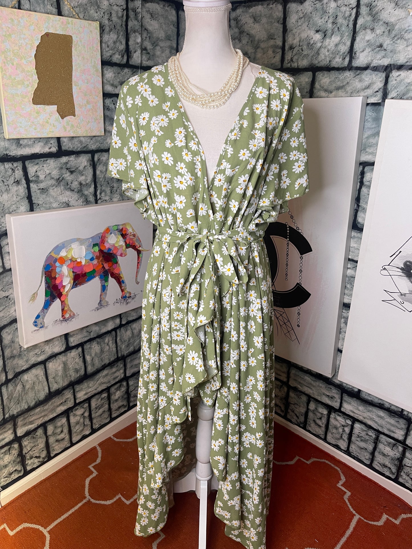 NEW Bloomchic Green Floral blouse Women sz 18