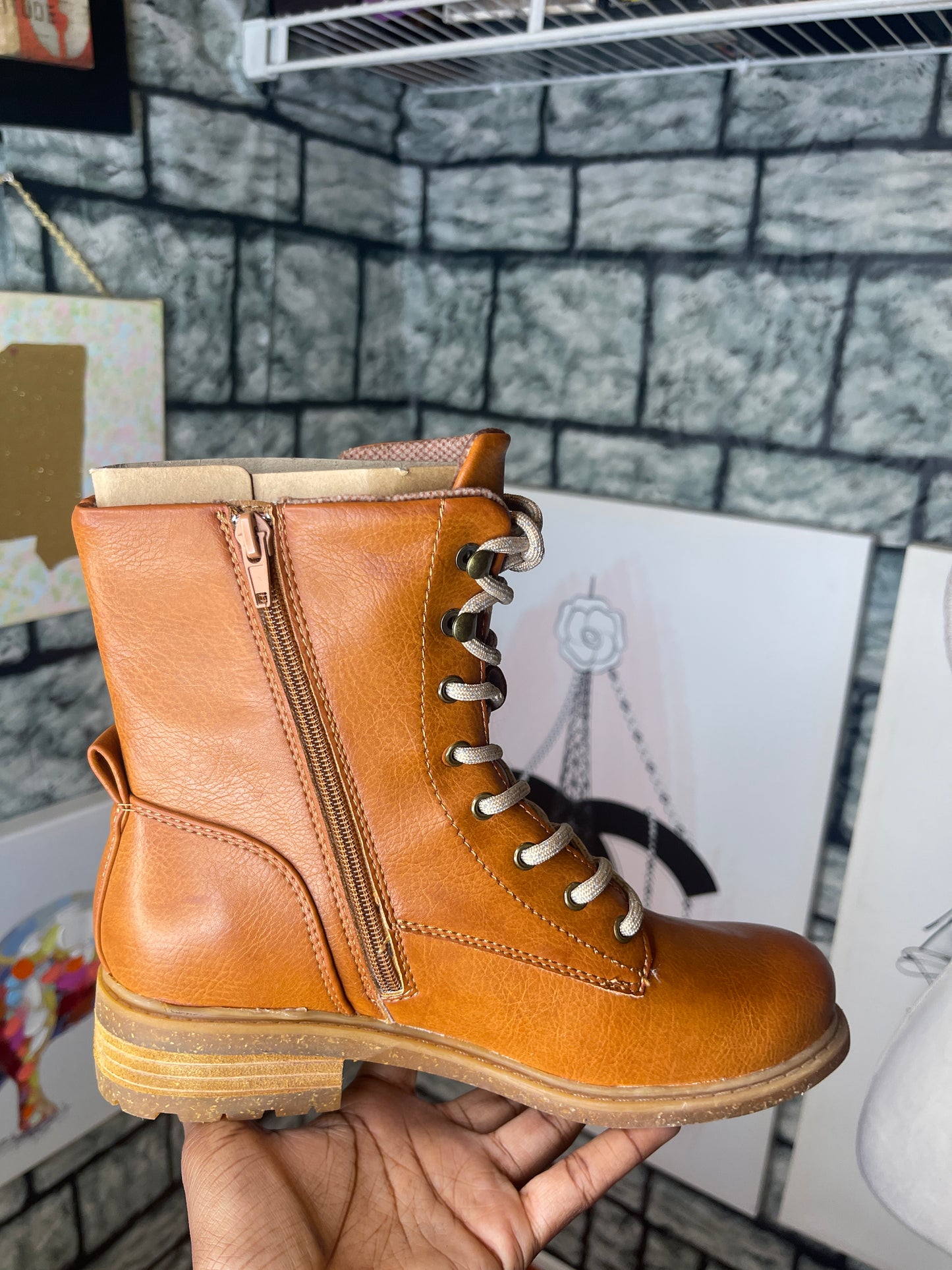 NEW BOC orange boots women sz 8