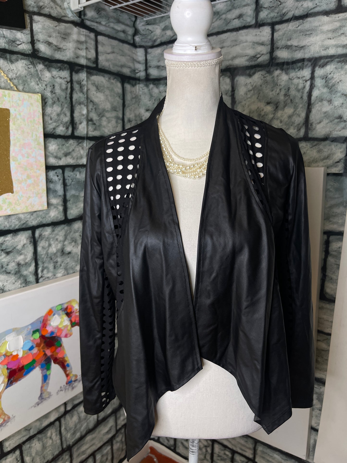 Mila & Milan Black Cover Blouse Women sz Small
