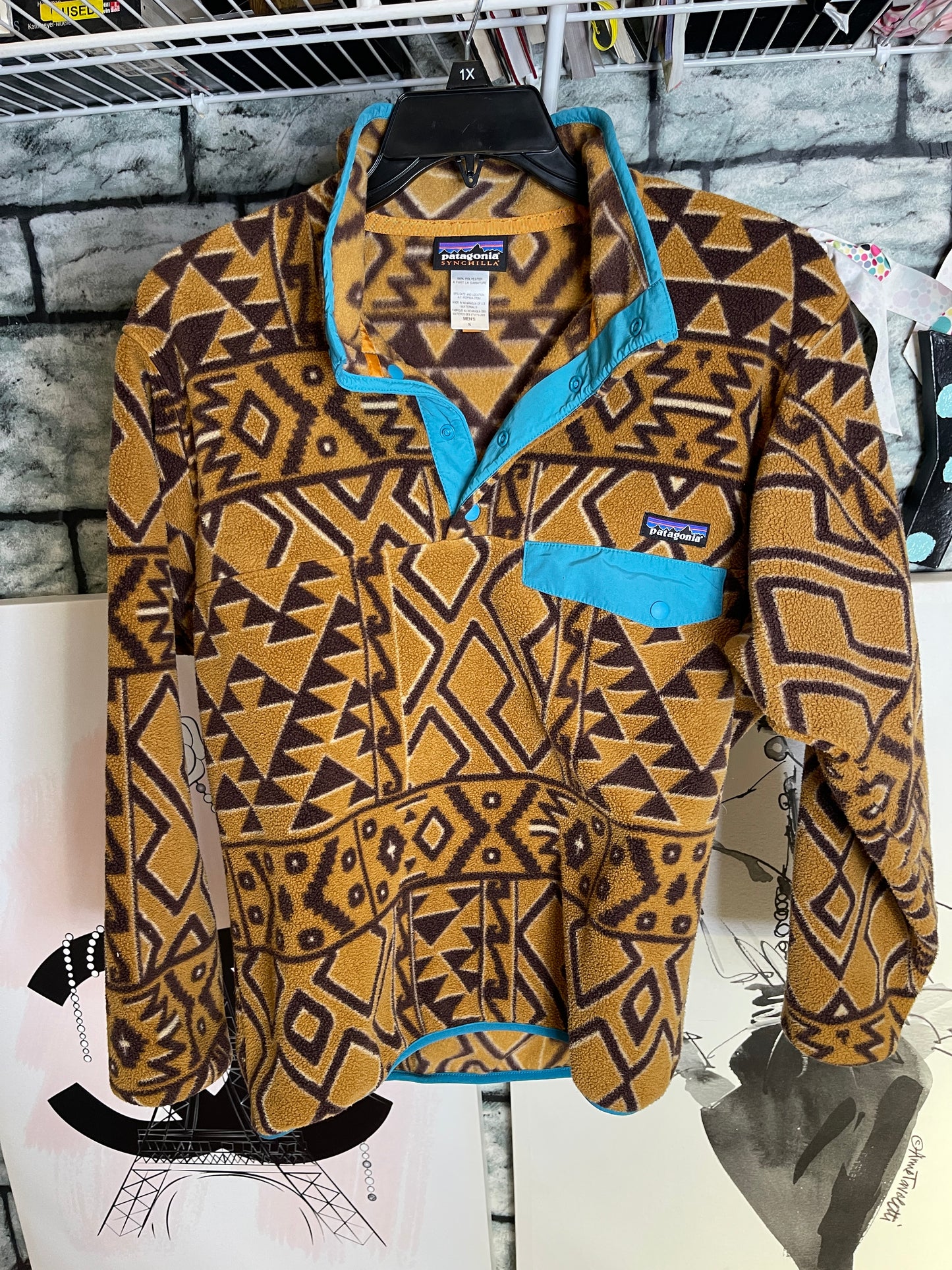 Patagonia Aztec pullover brown men sz small