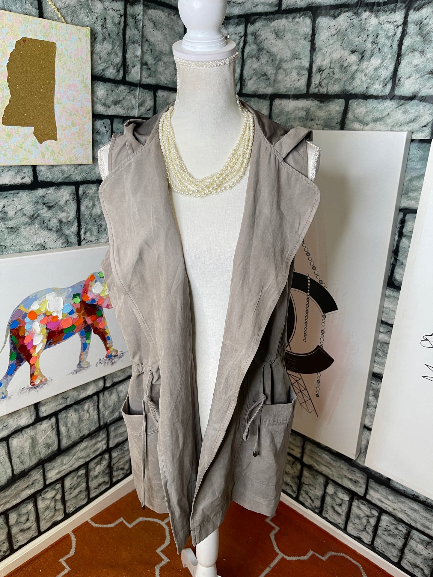 Staccato Light Brown Vest Jacket Women Sz Medium