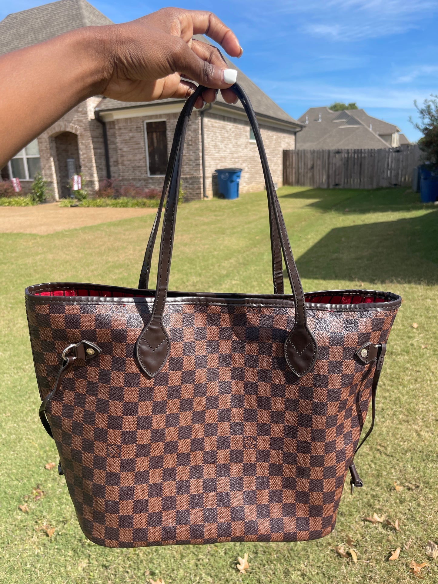 LV brown handbag