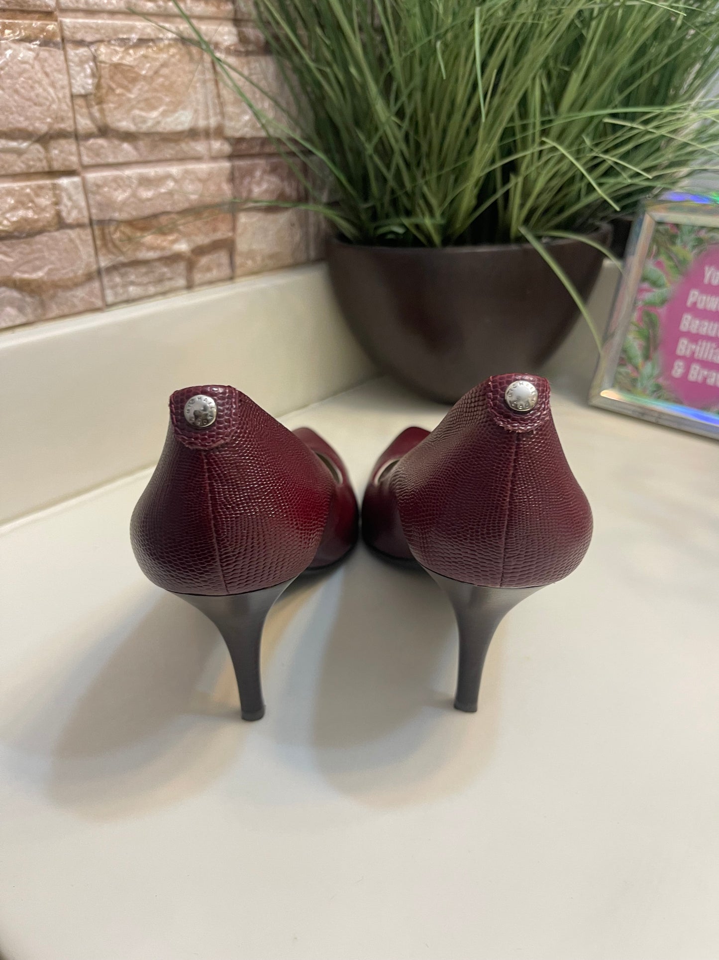 Michael Kors Burgundy Heels Low Women sz 9.5