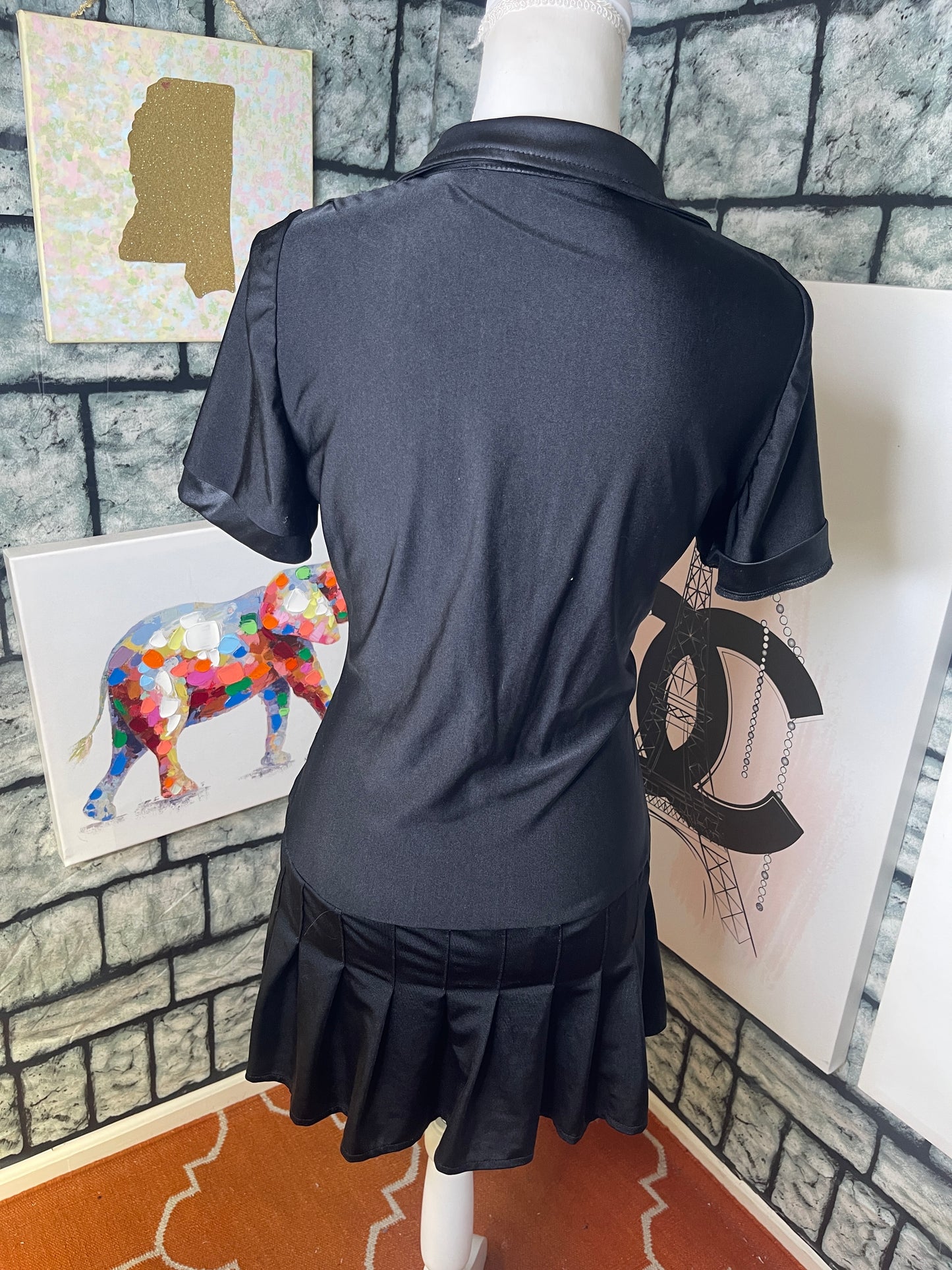Be Wicked Black Blouse Dress Women sz Large / XL