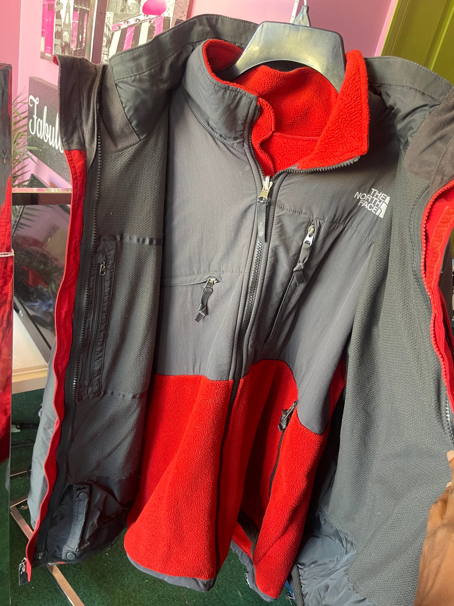 The north face red 2 in 1 jackets Men sz XL