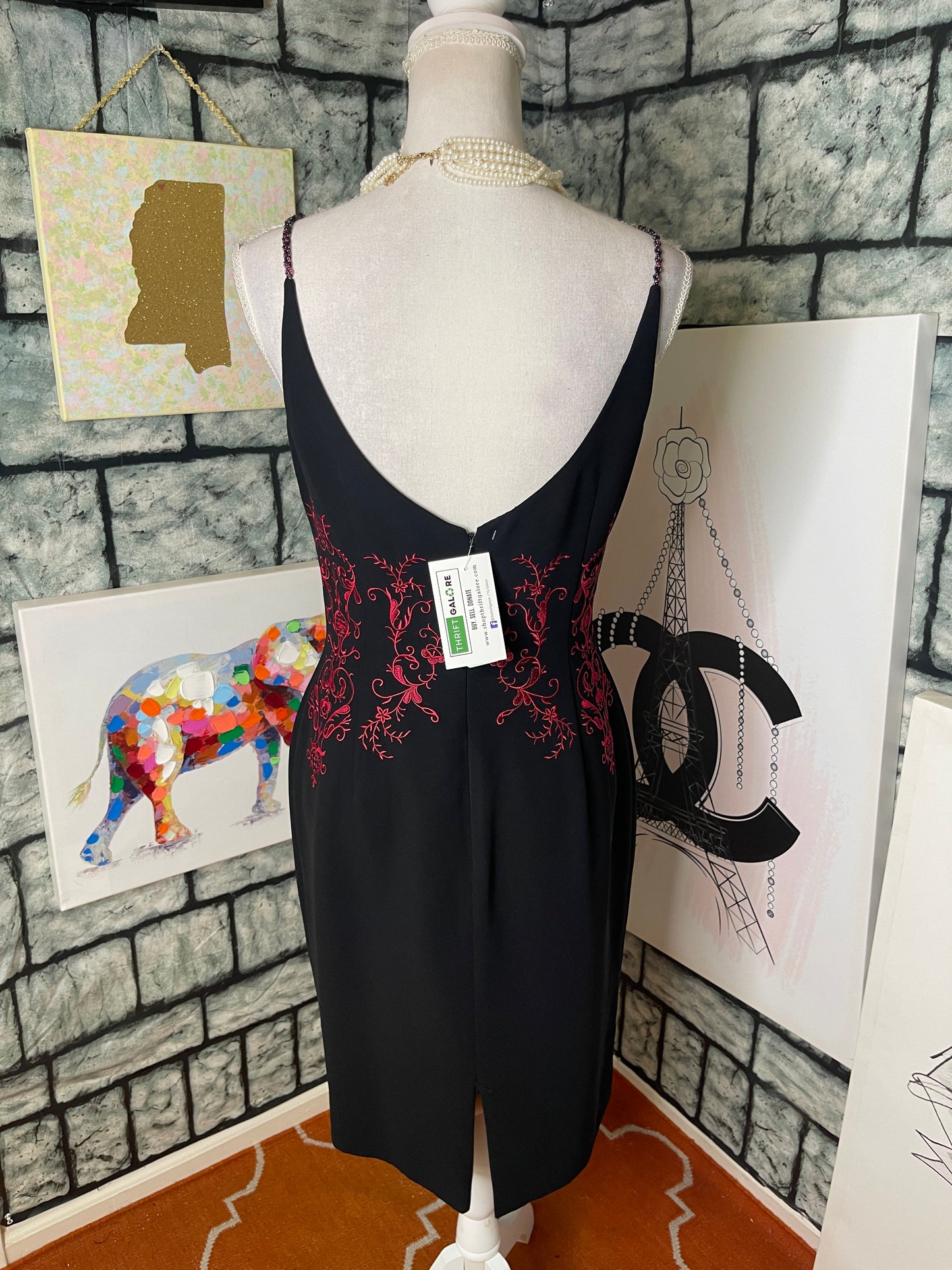 Maggy London Black Red Dress Women sz 6