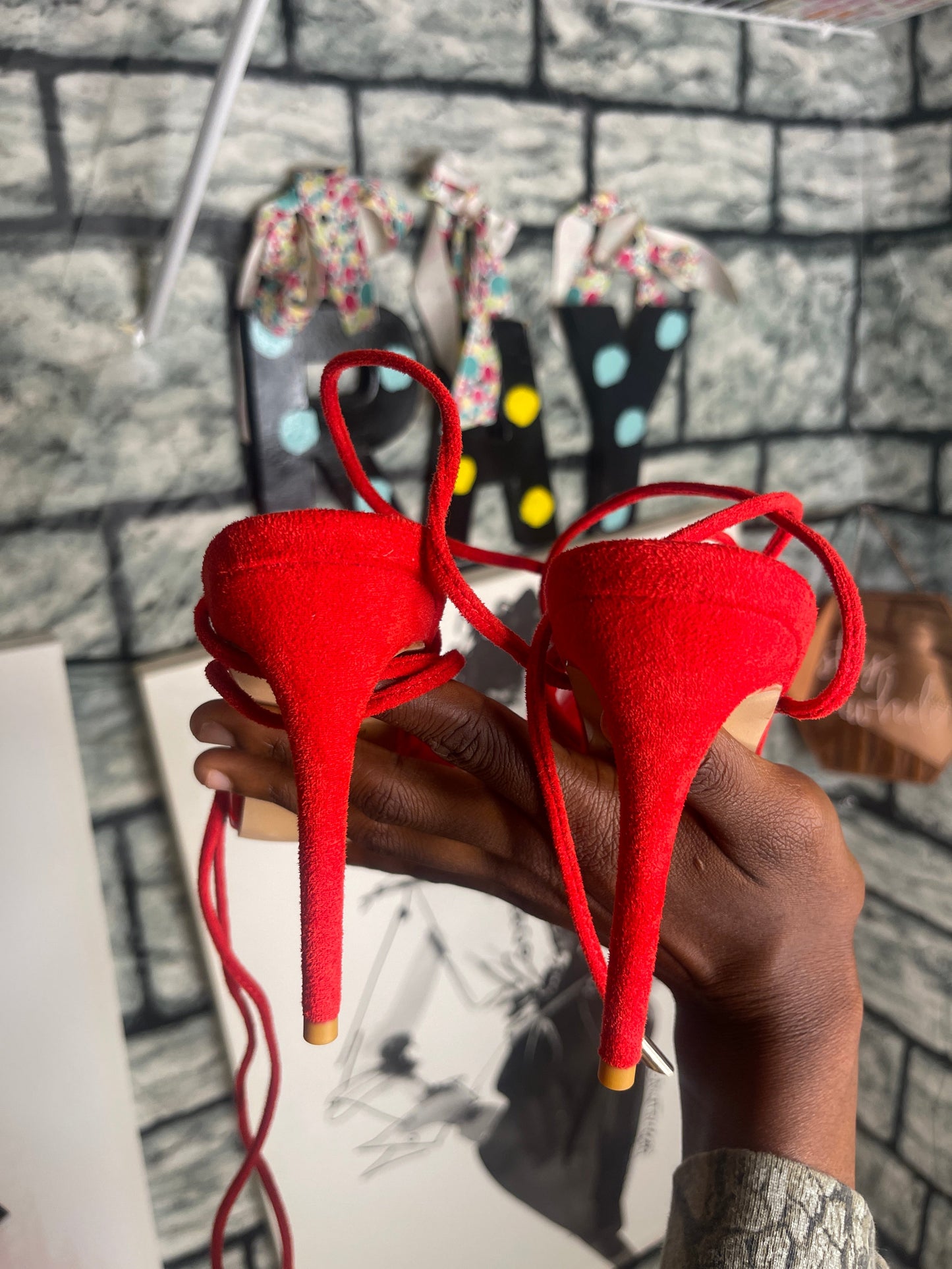 NEW red clear with strap women sz 8.5