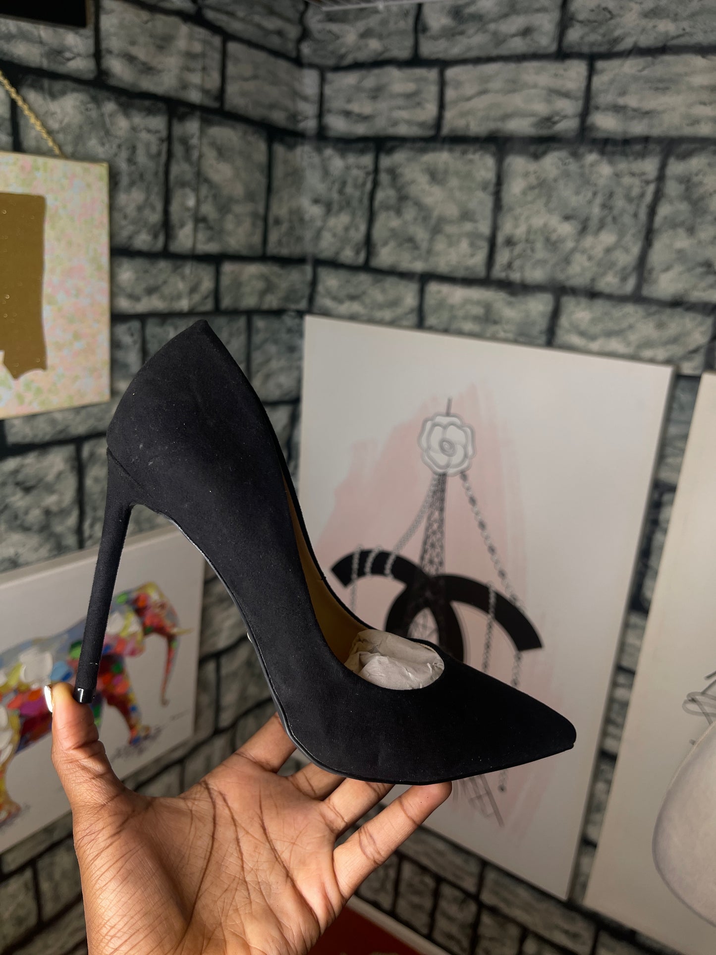 NEW rouge black heels women sz 8