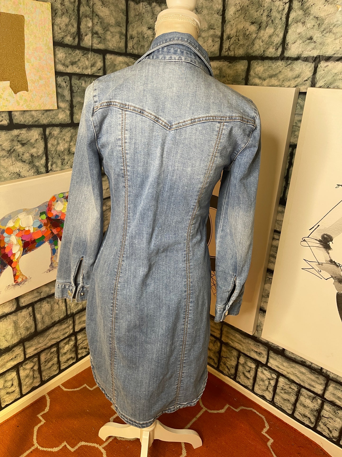 INC Blue Denim Dress Women sz 6