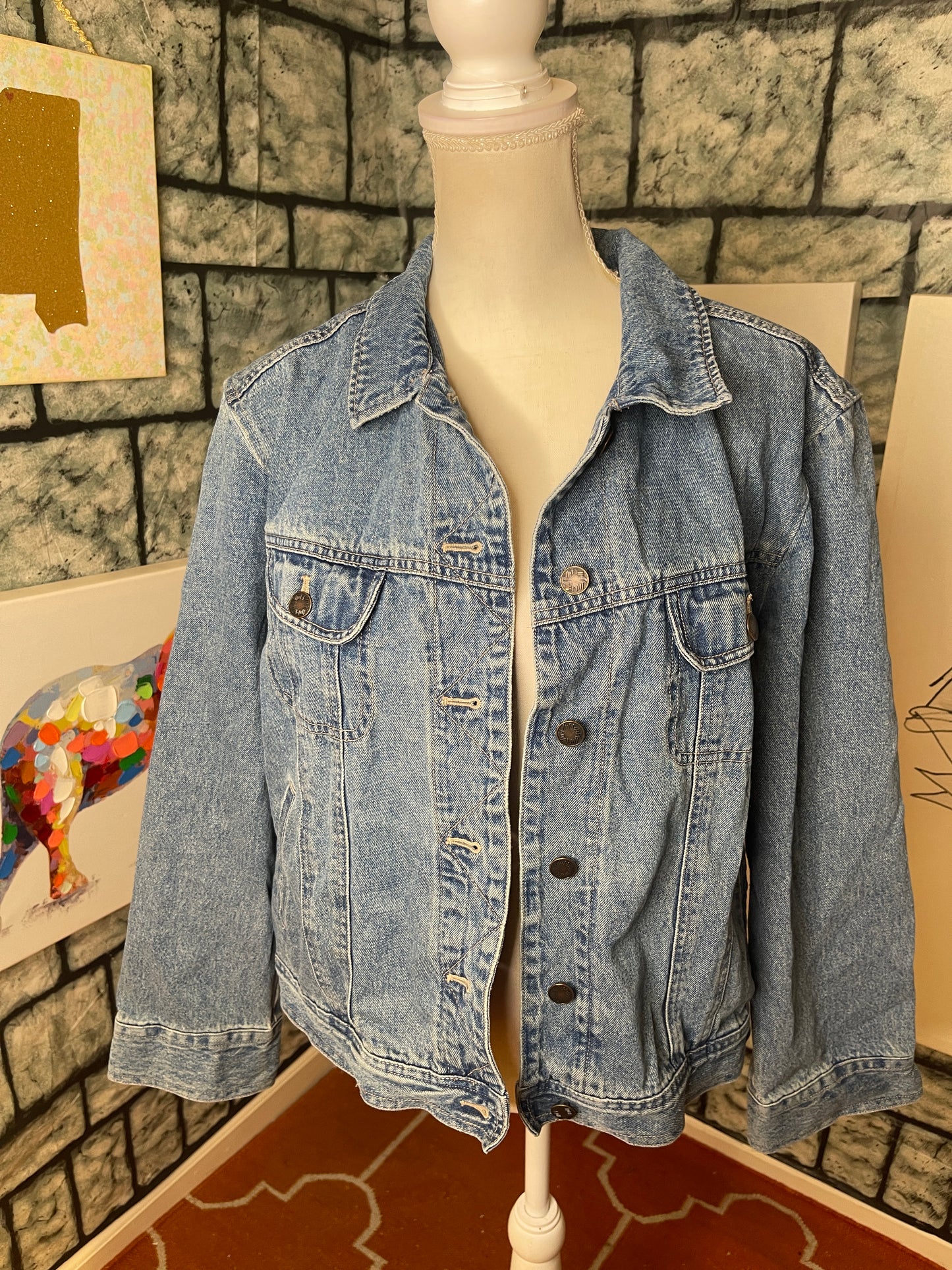 Out of the Blue Denim Blue Gray Dress Women sz Large