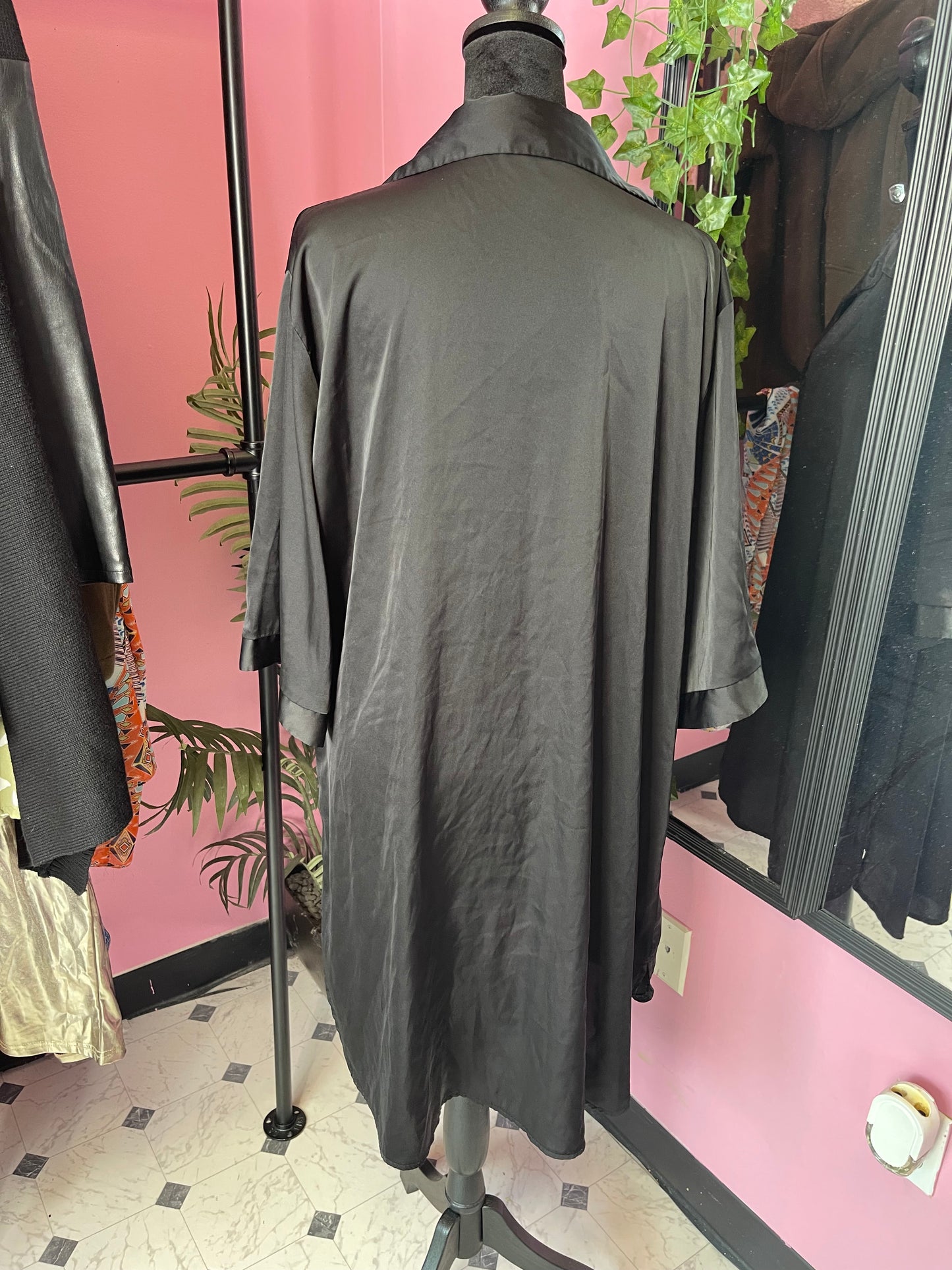 Ekouaer Black Shirt Dress Women sz XL