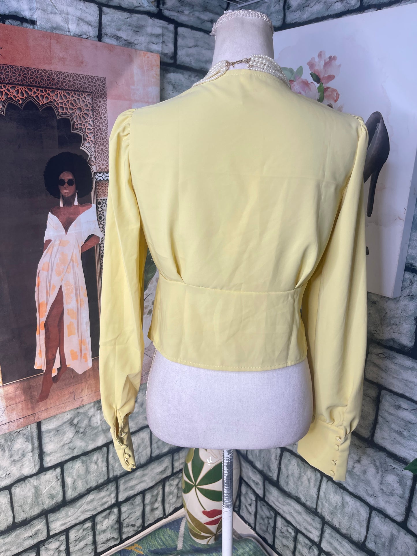 Yellow Blouse Women sz Small