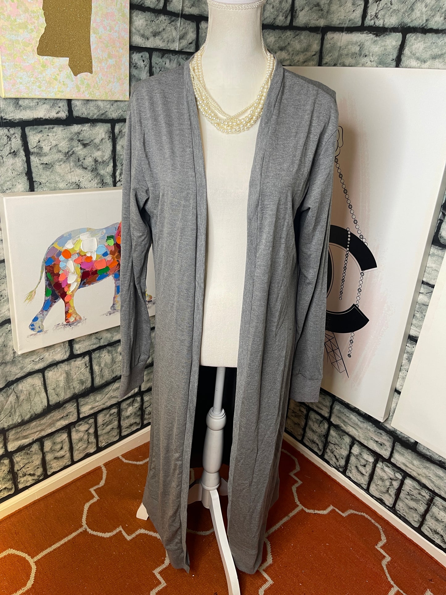 NEW Fashion Nova Gray Cover Duster Women sz XL