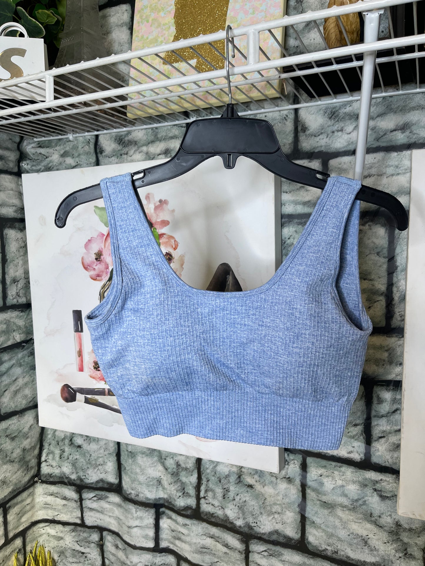 Mono B Blue Sports Bra Women sz Medium