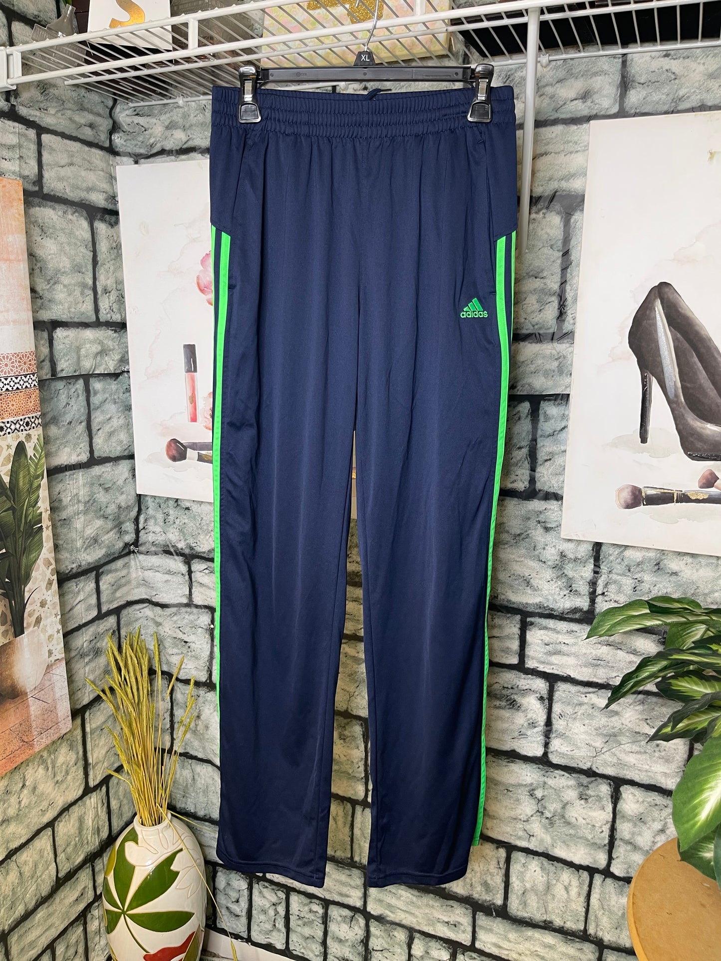 Adidas Blue Green Pants Boys sz XL 16