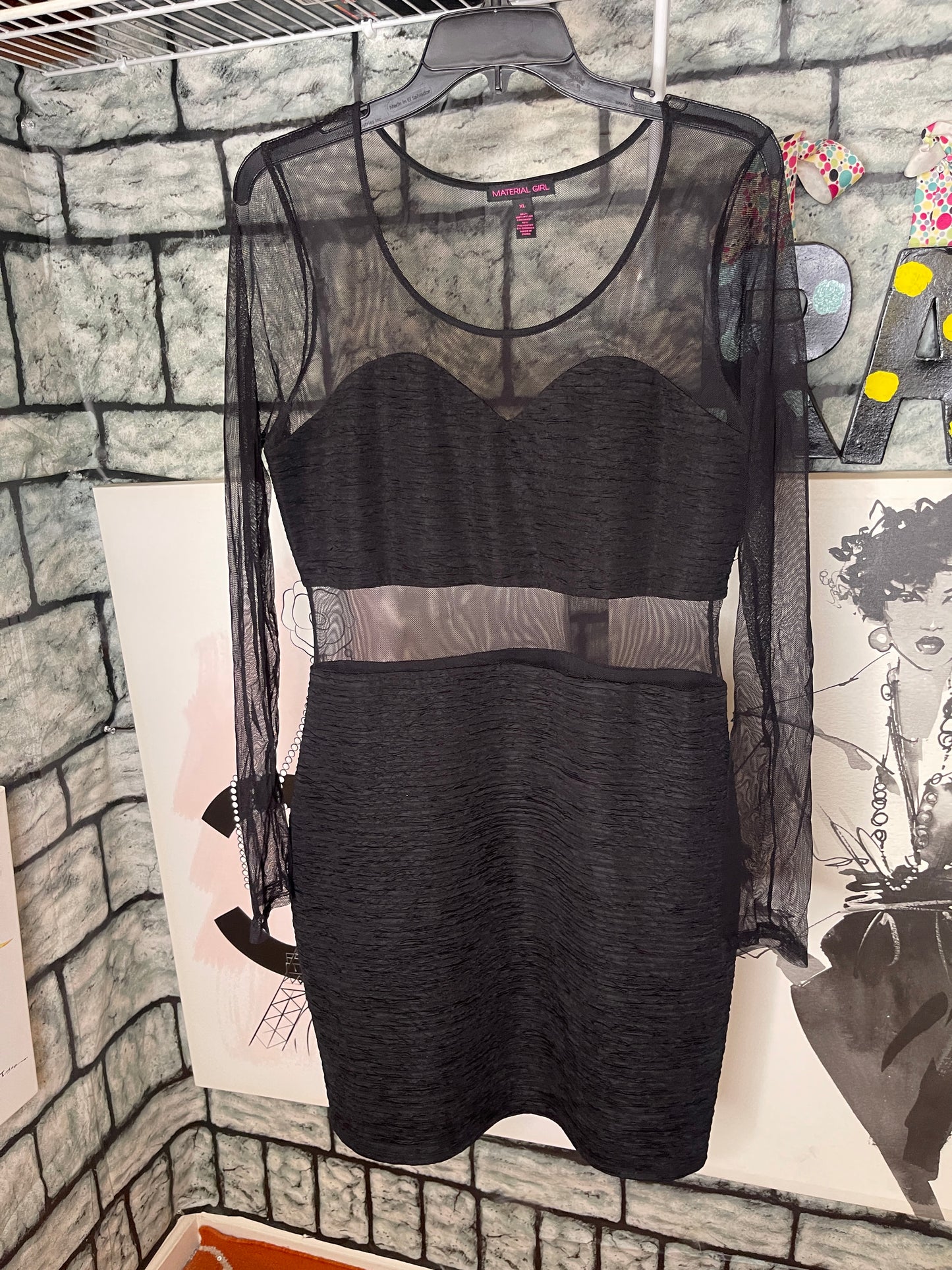 Material Girl Black Dress Women sz XL