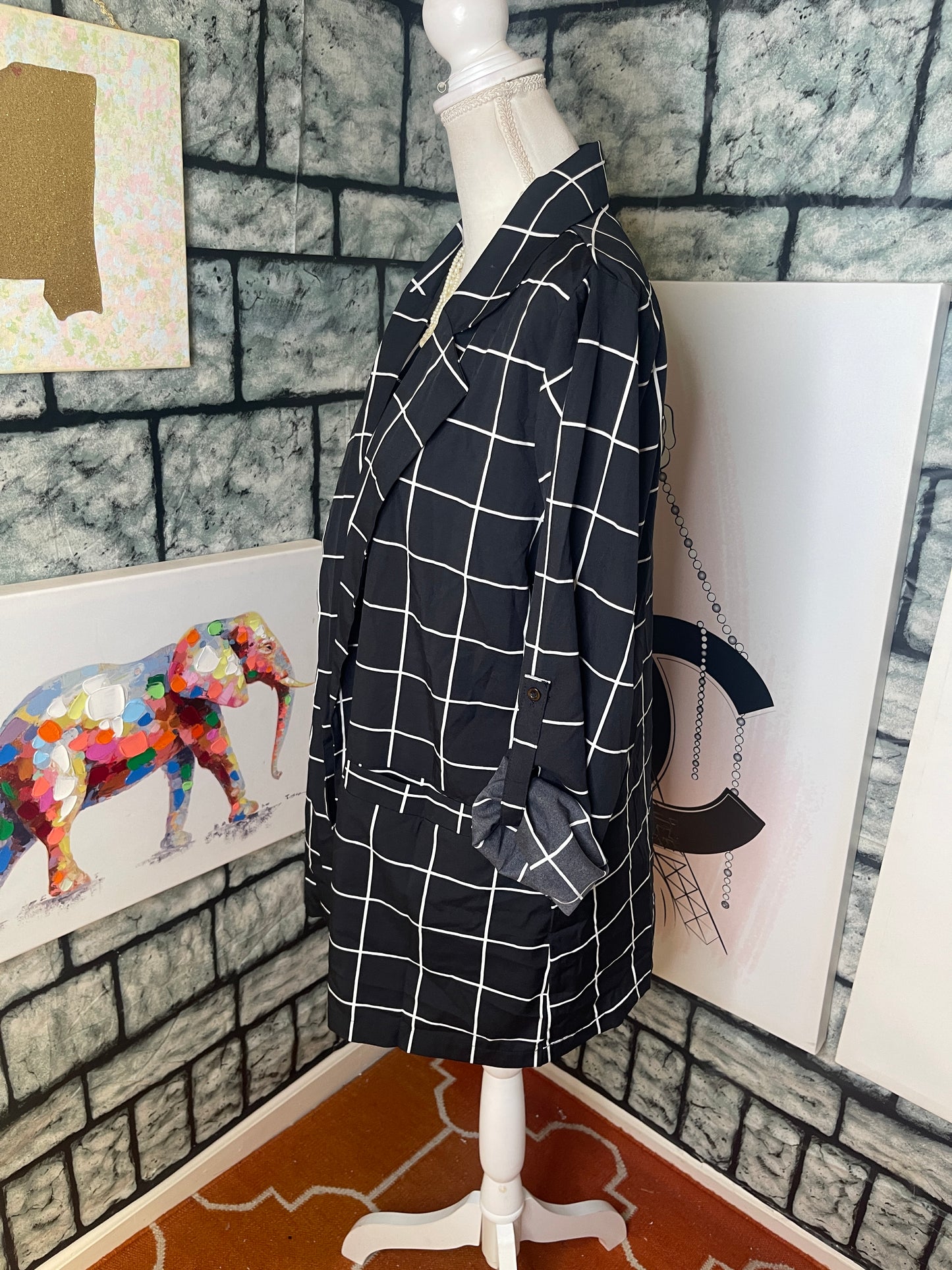 Black White Cover Women sz Large