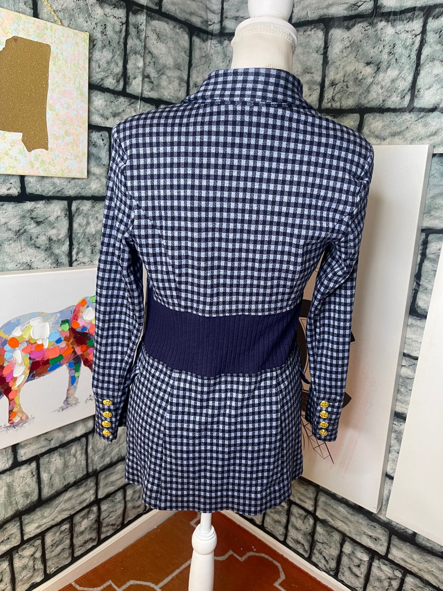 Cabi Blue and Gray Cover Up Blazer Women Sz Small