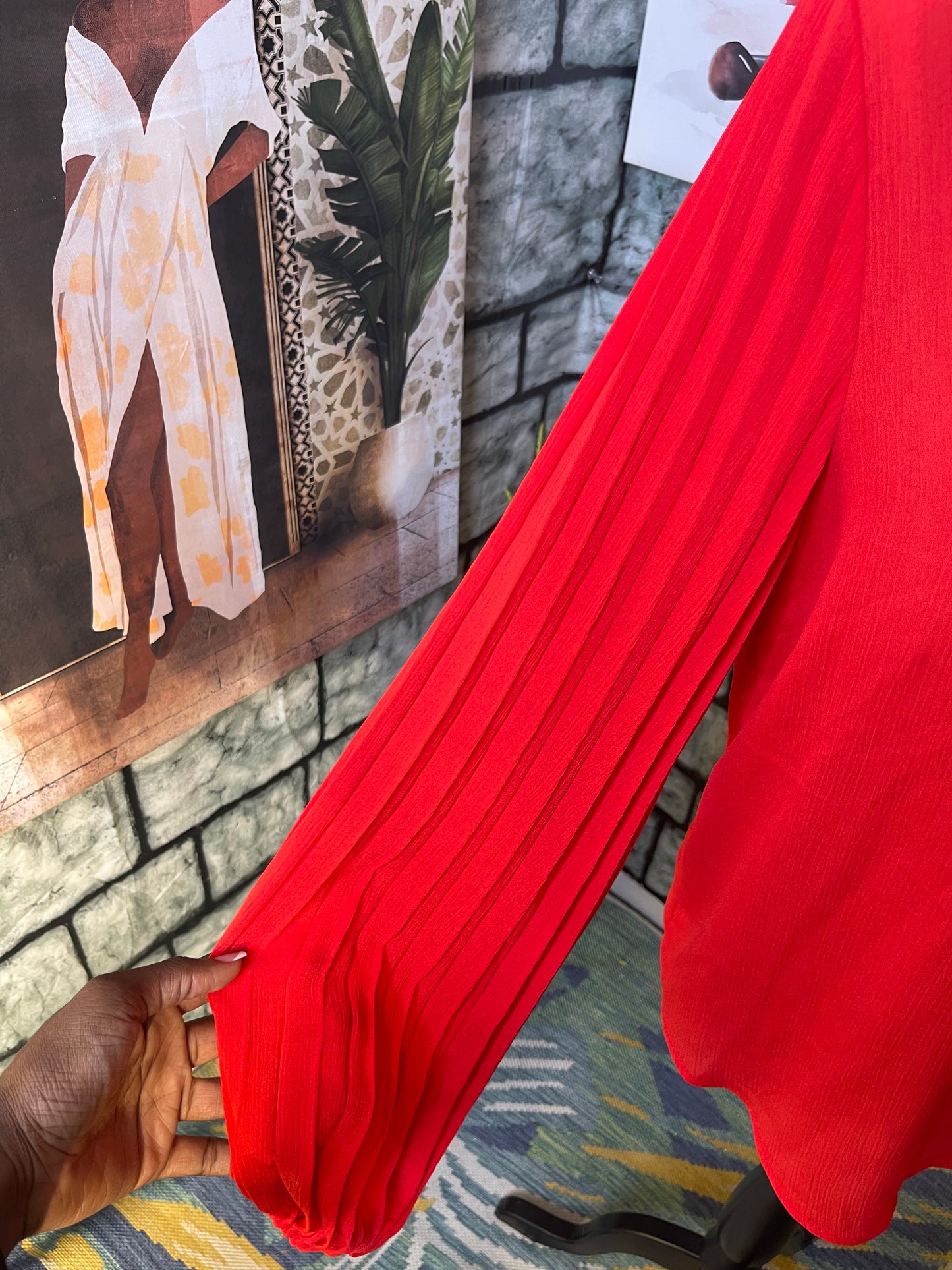 EE Some Red Blouse Women sz Small