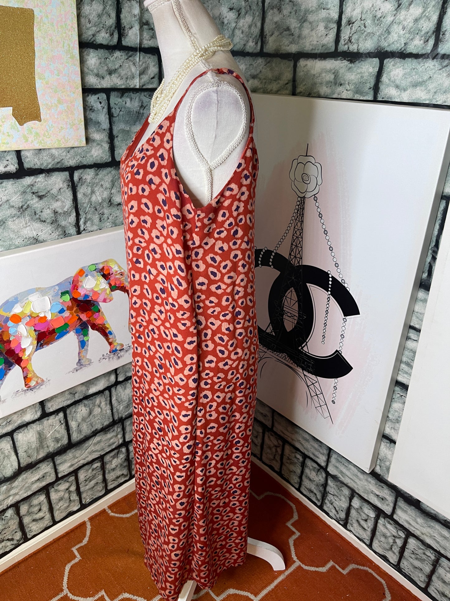 Listicle Orange Purple Dress Women sz Medium