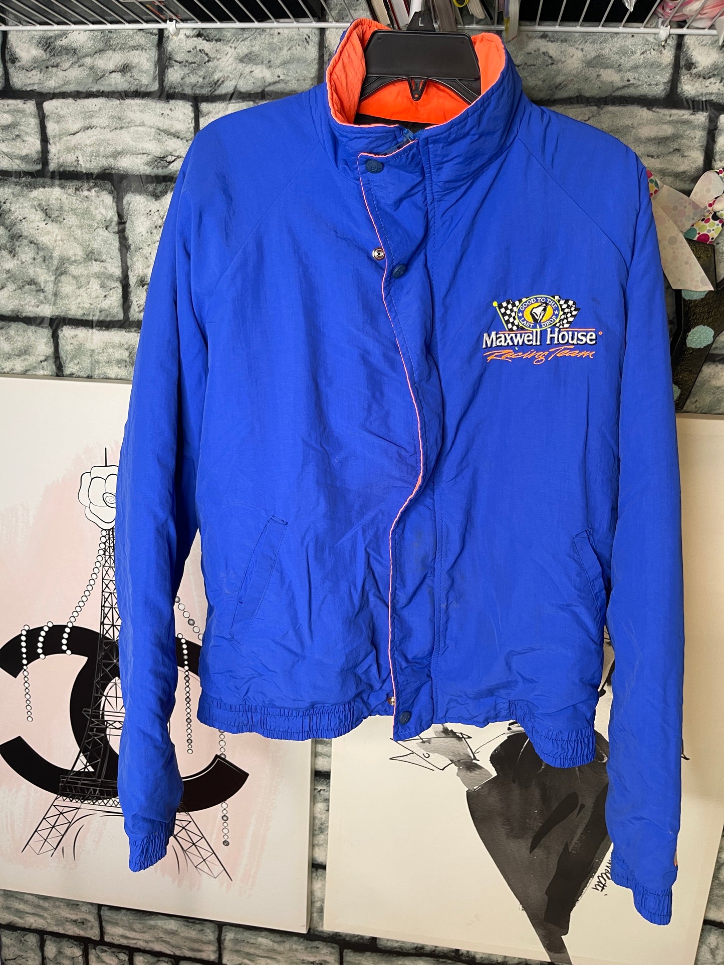 Motorsport Vintage Maxwell House Blue Jacket Men sz XL