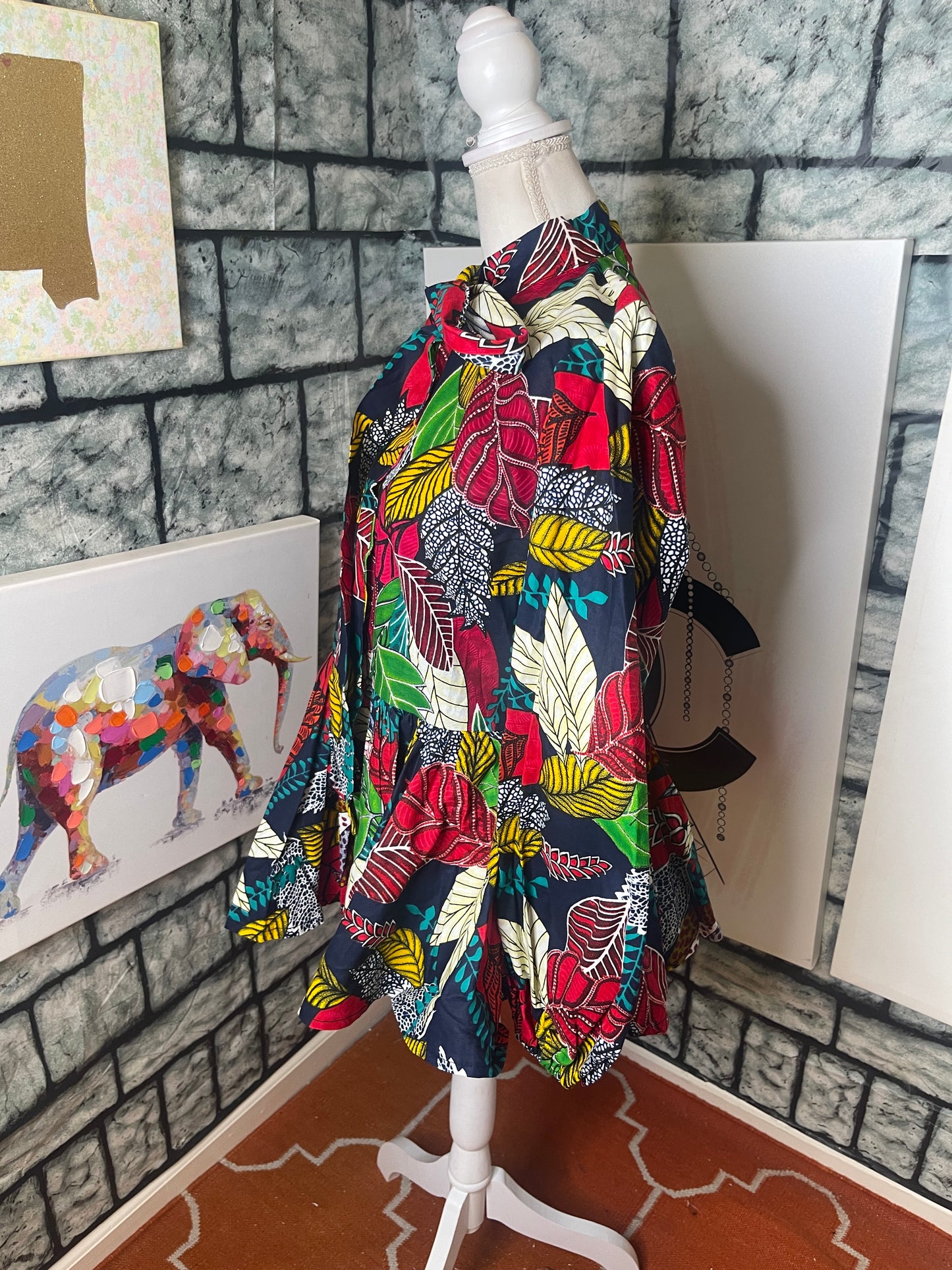 NEW Mae Otti colorful blouse women sz Large