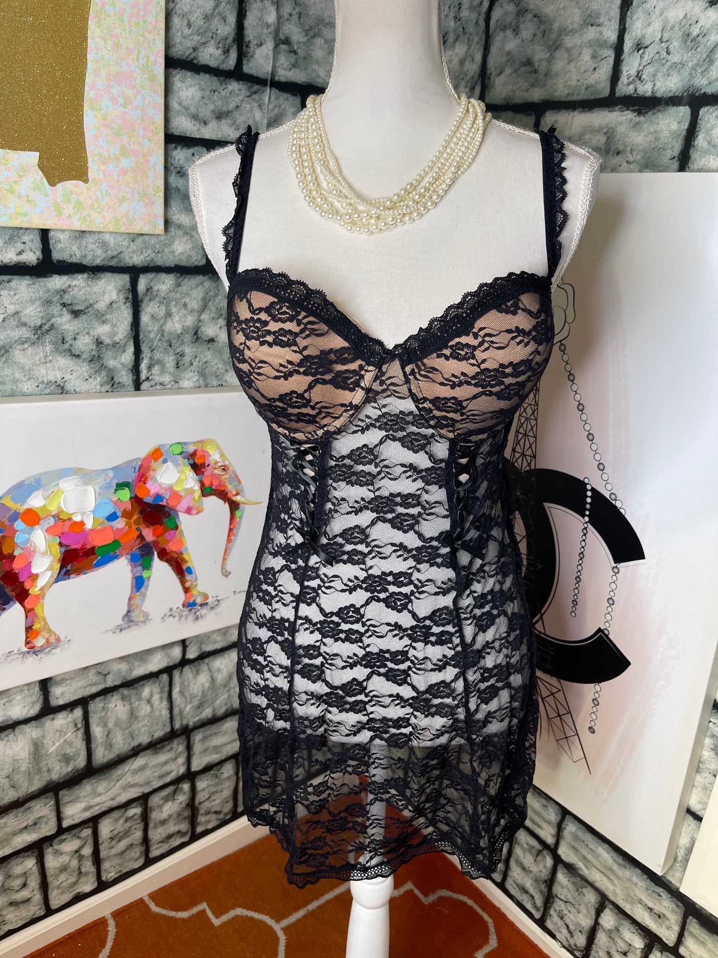 NEW Adore Lingerie Black Dress Women sz XL