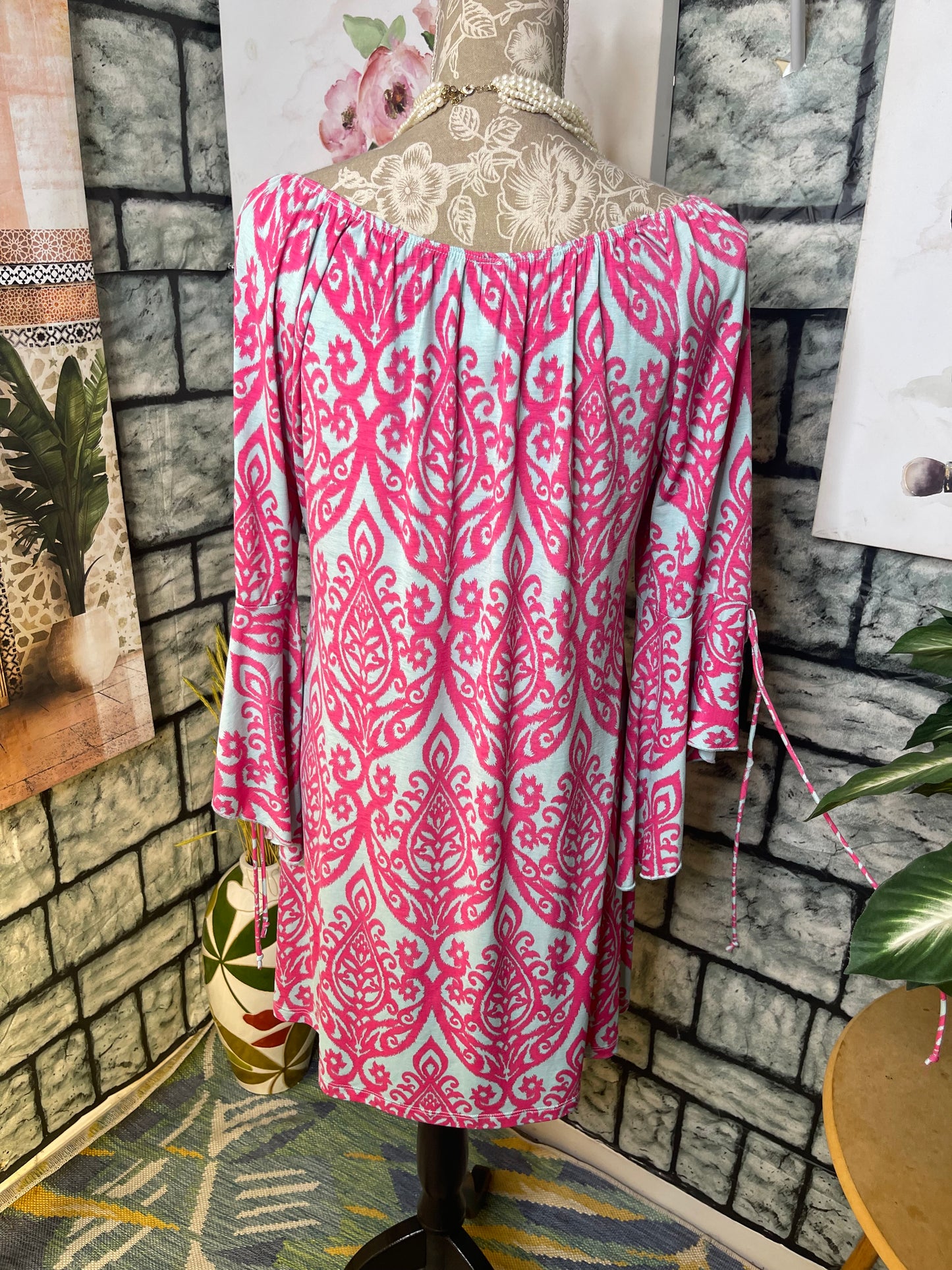 2B Together Pink Blue Dress Women sz Medium
