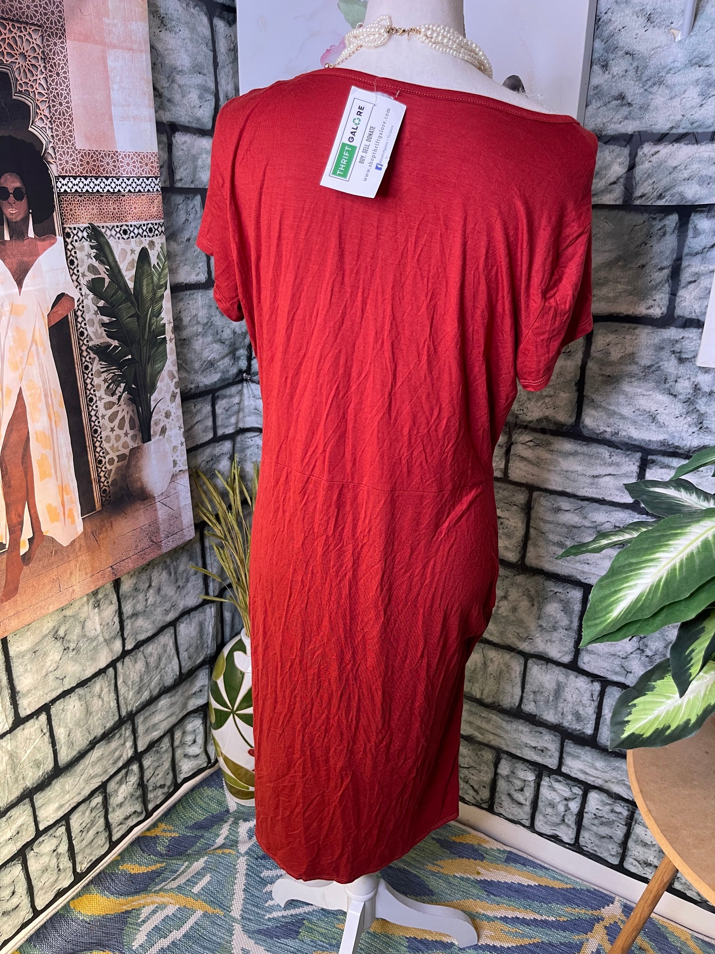 24/7 Burgundy Dress Women sz XL