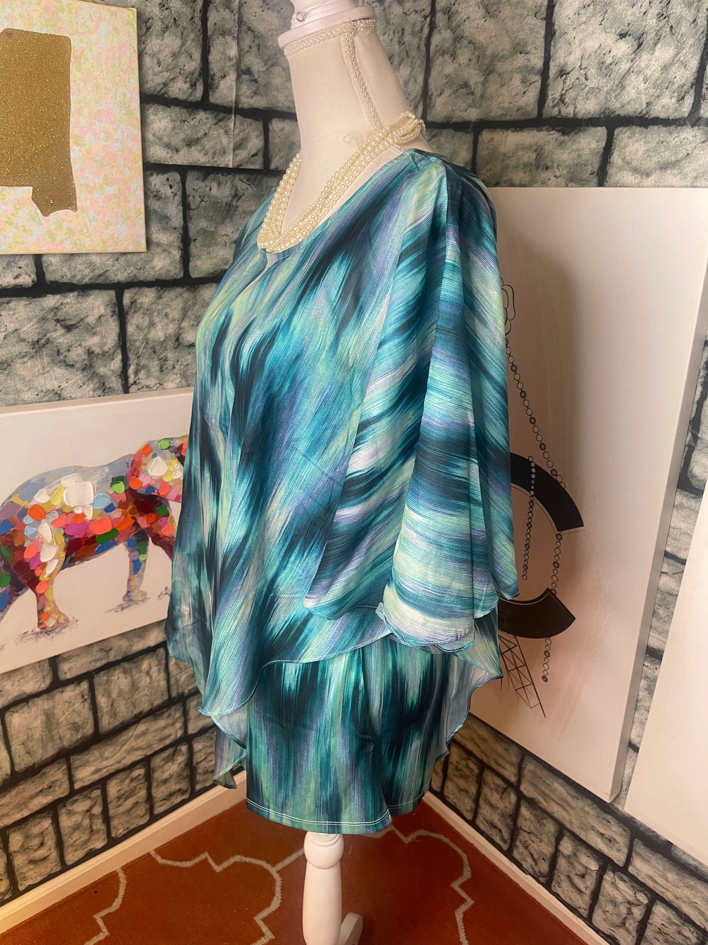 Indigo Soul Blue Blouse Women sz Medium