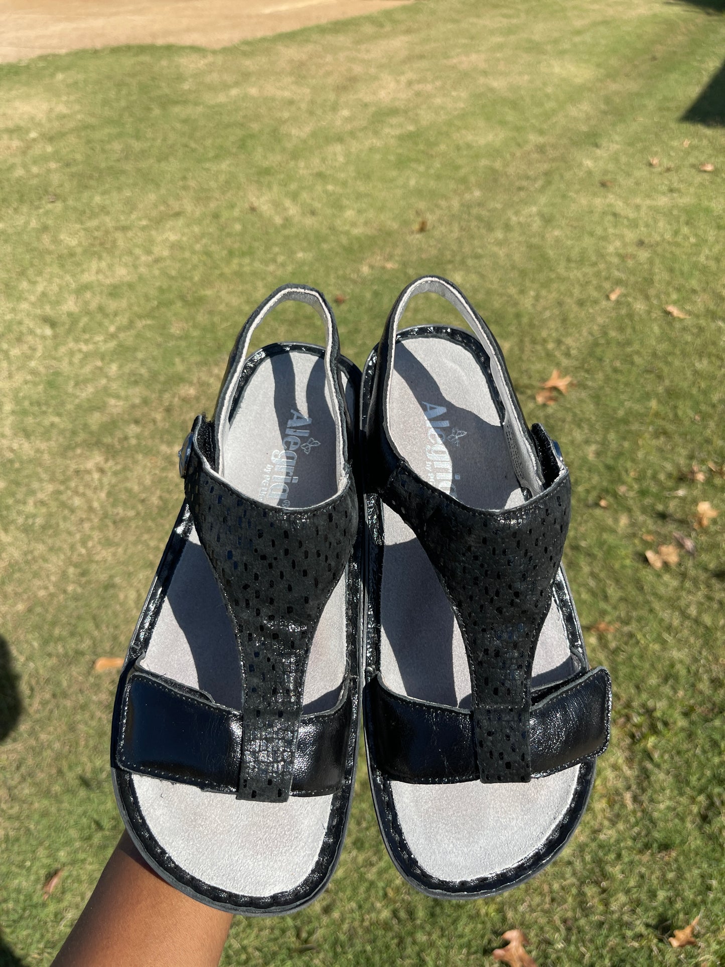 Alegria Black Sandals Women sz 37 = sz 7/7.5