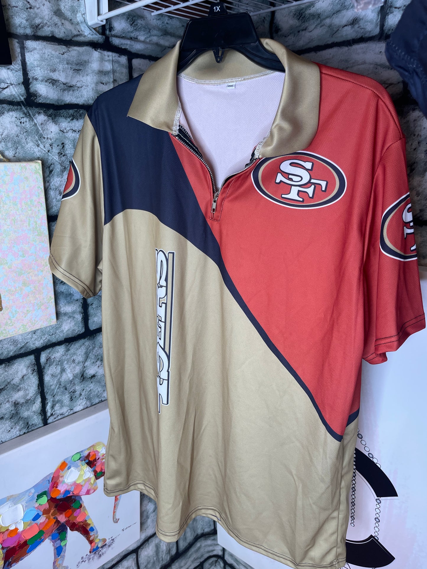 NEW NFL 49ers 2 piece Tan Red Pants Set Men sz 2XL