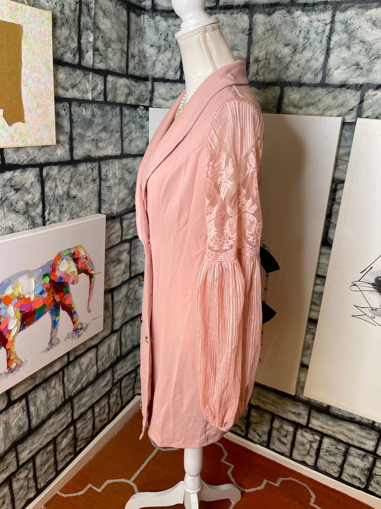 Shein Pink Blazer Dress women sz Medium