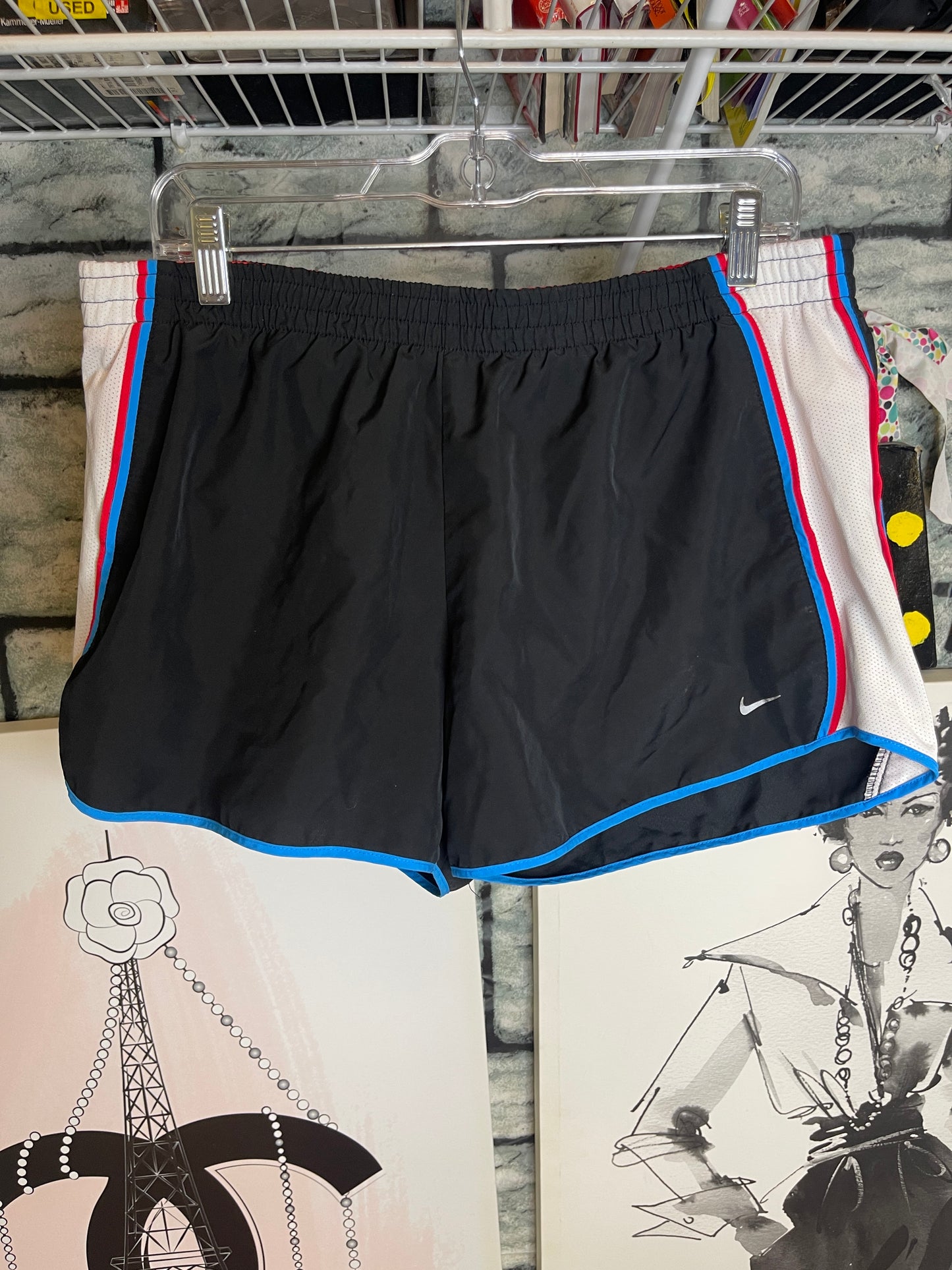 Nike Black Blue Red Shorts Women sz XL