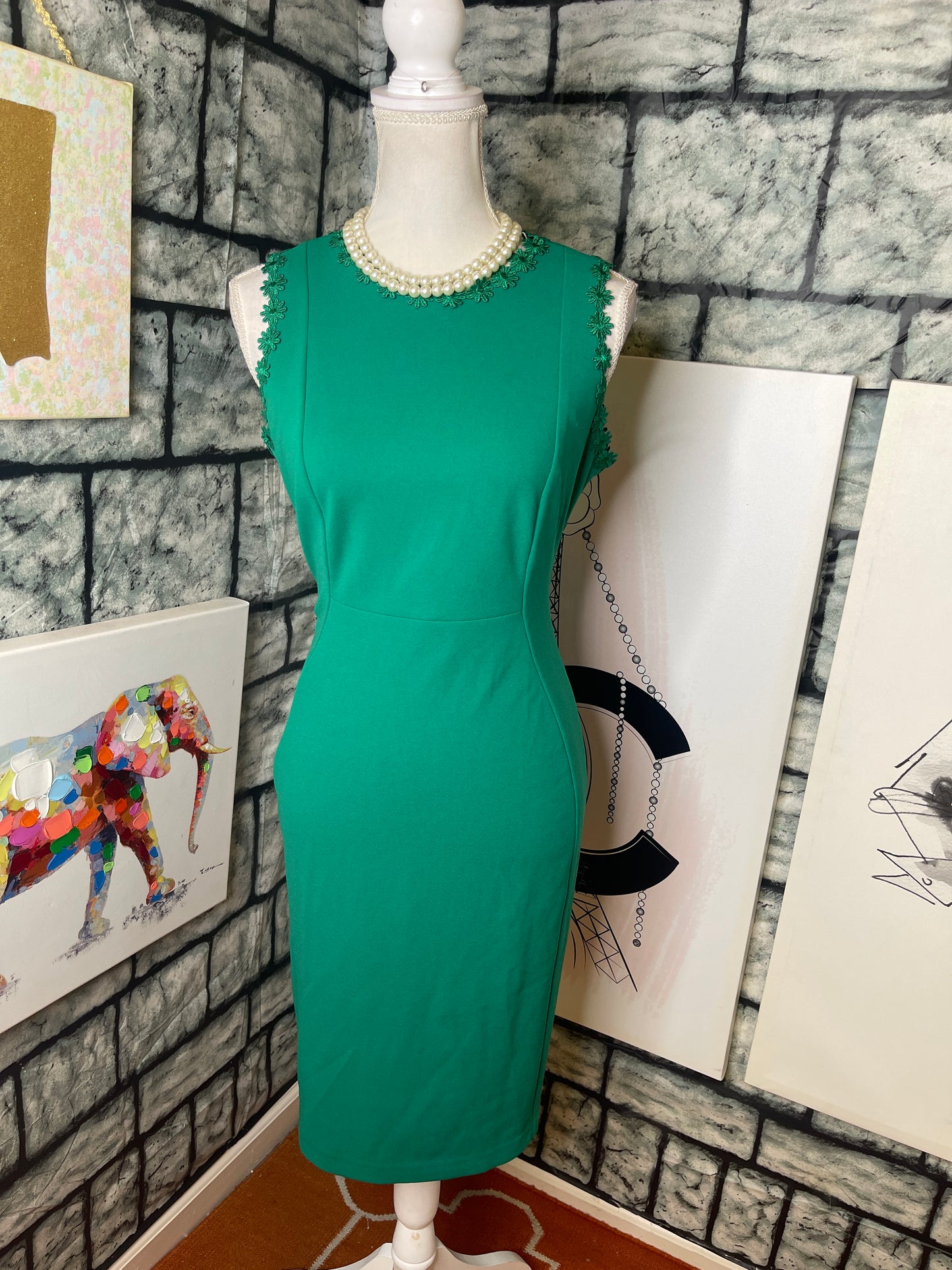 Calvin Klein Green Dress Women sz 4