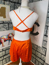 Shein silk romper orange women sz large