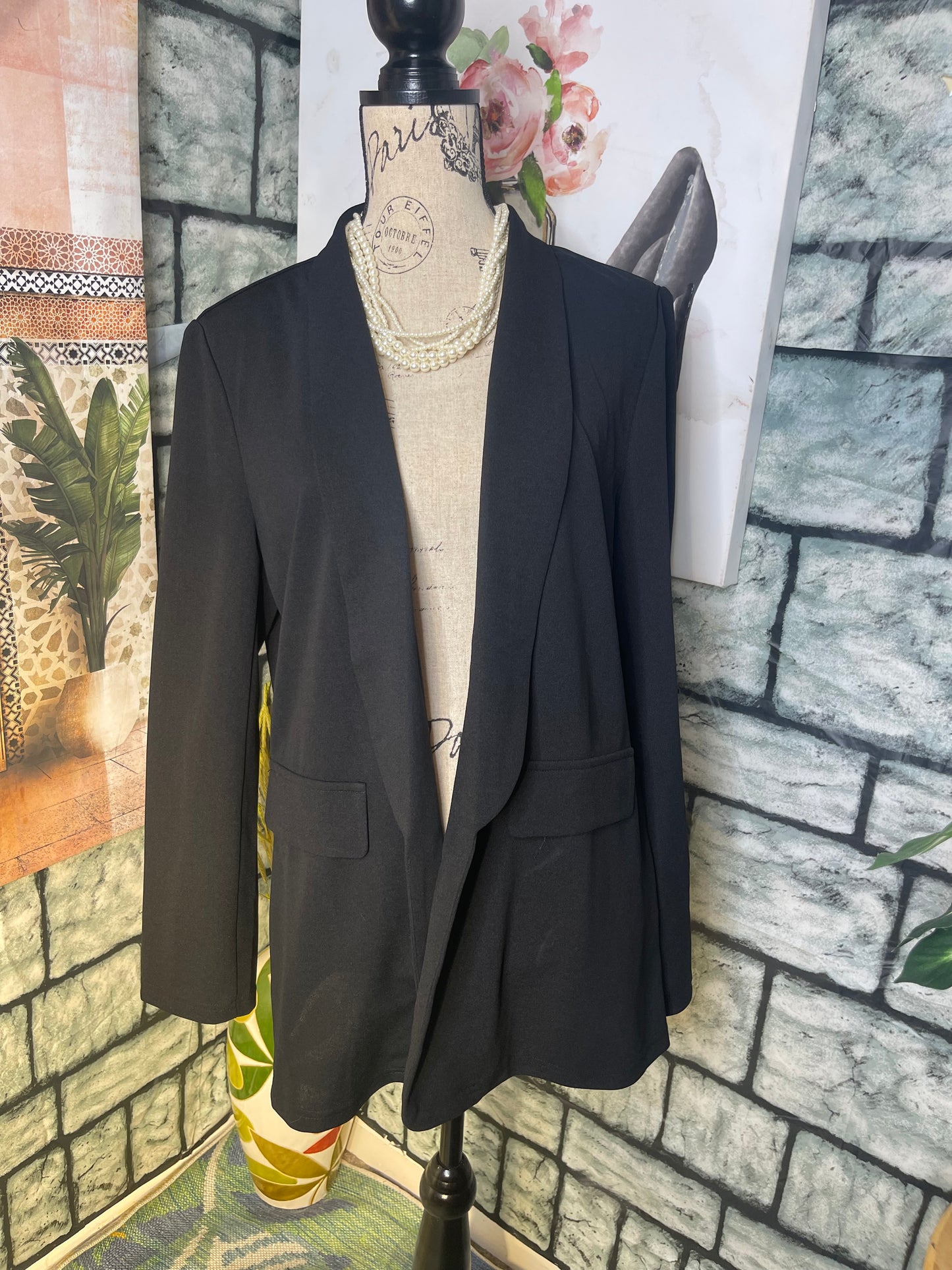 Shein Black Blazer Women sz XL