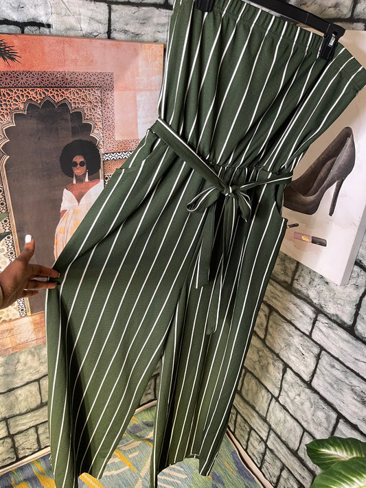 Mia Rose Green White Jumpsuit Women sz 2XL